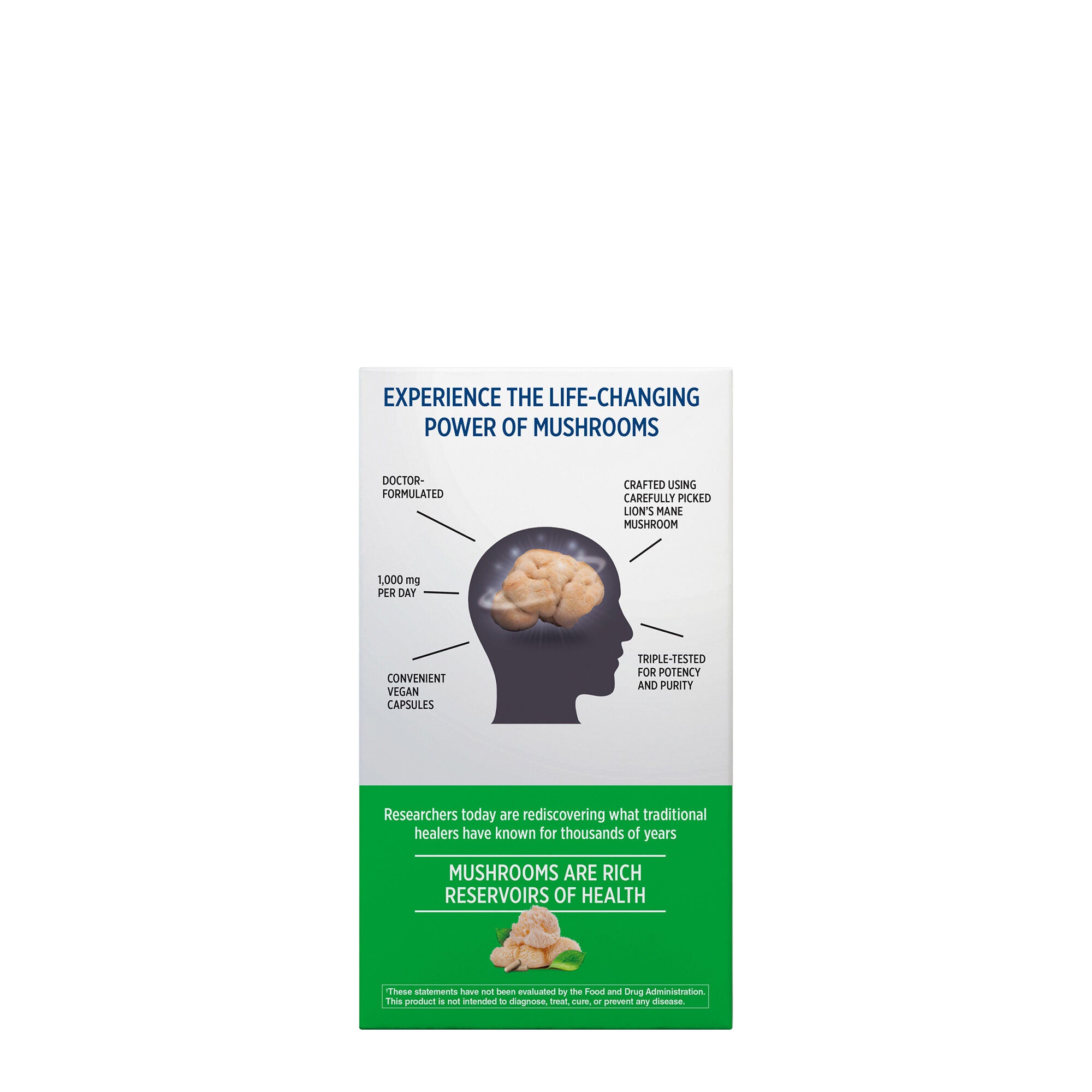 Lion's Mane Mushroom 1000mg - 60 Vegan Capsules (30 Servings)  | GNC