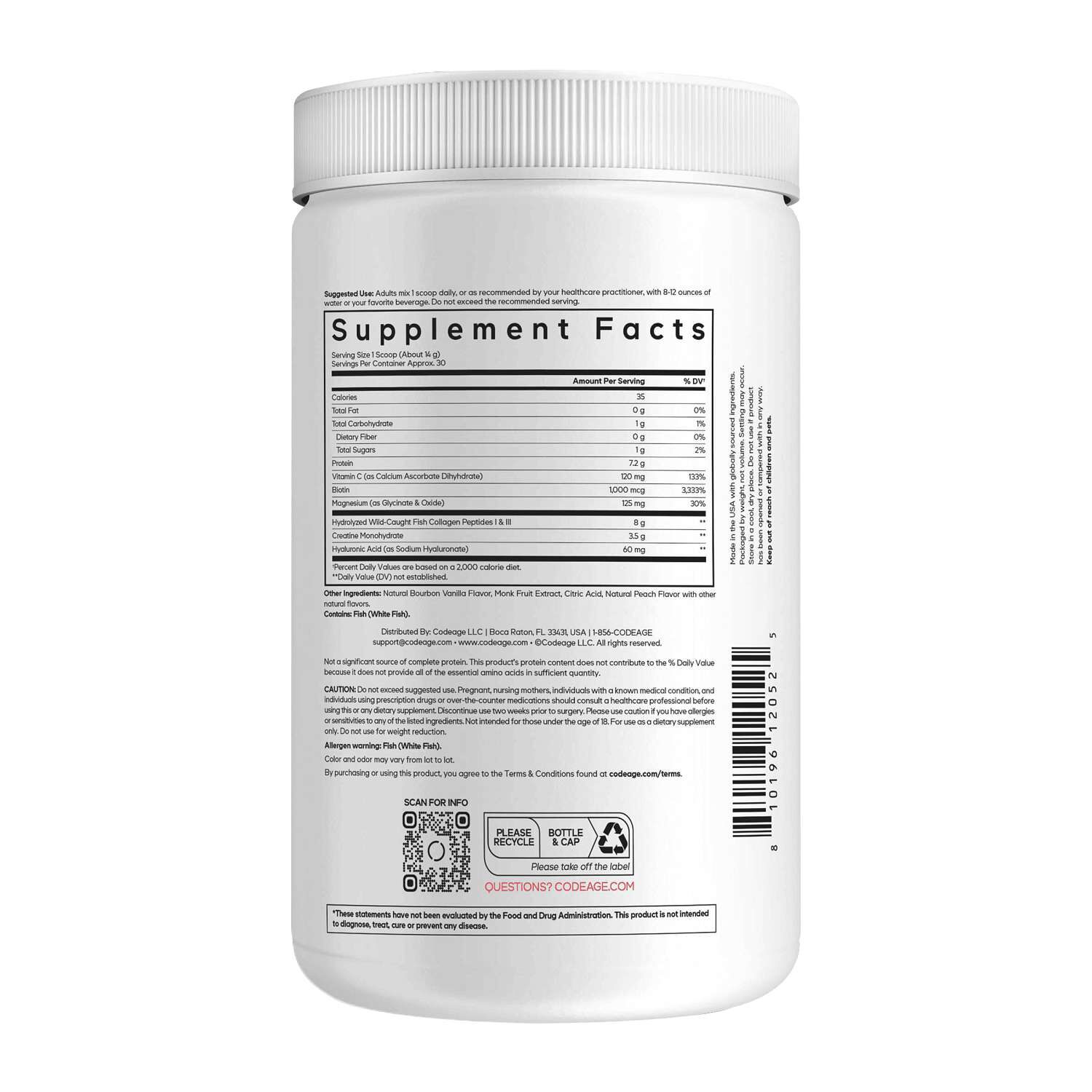 Creatine Collagen Peptides - Vanilla (30 Servings)