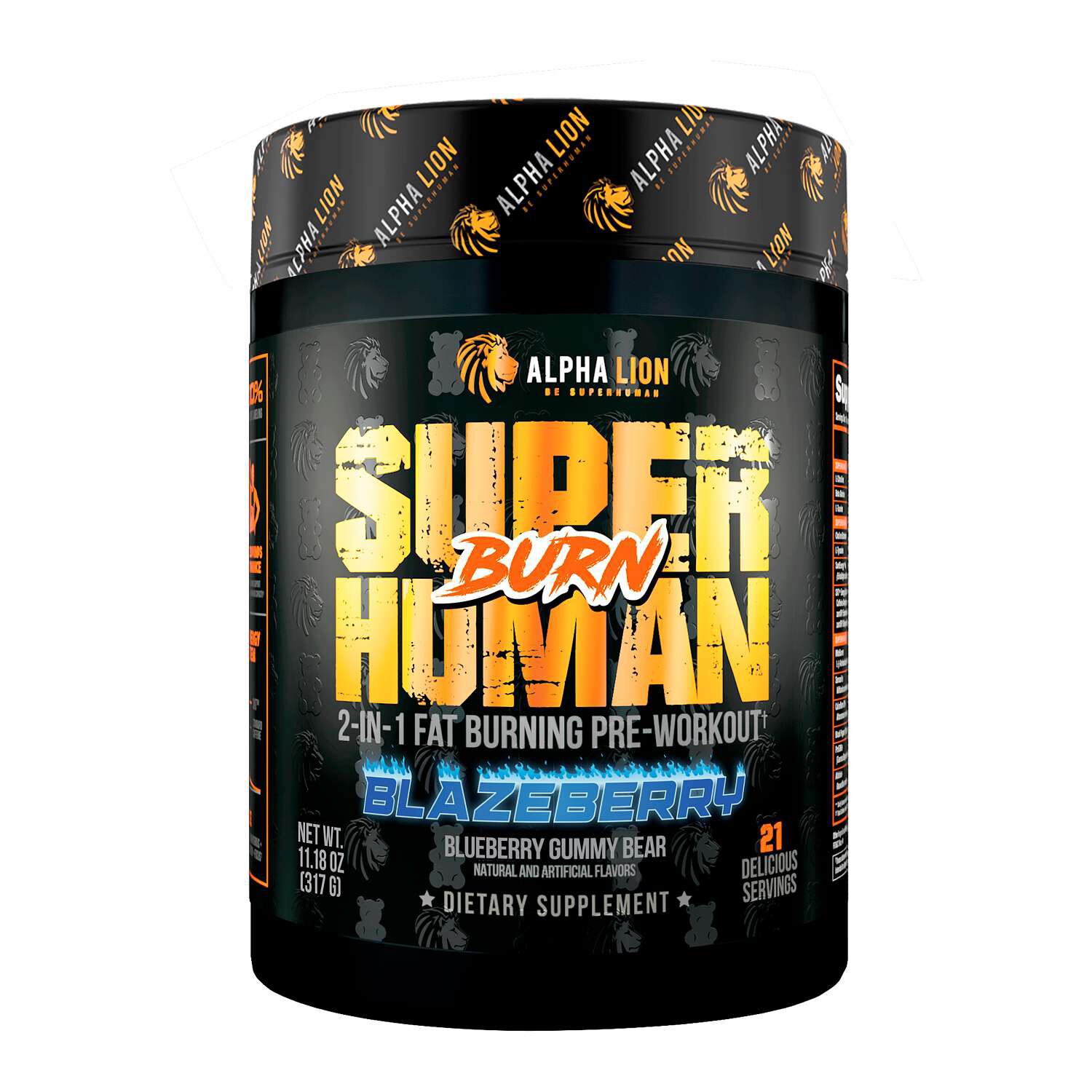 Superhuman Burn 2-in-1 Fat Burning Pre-Workout - Blazeberry (21 Servings)