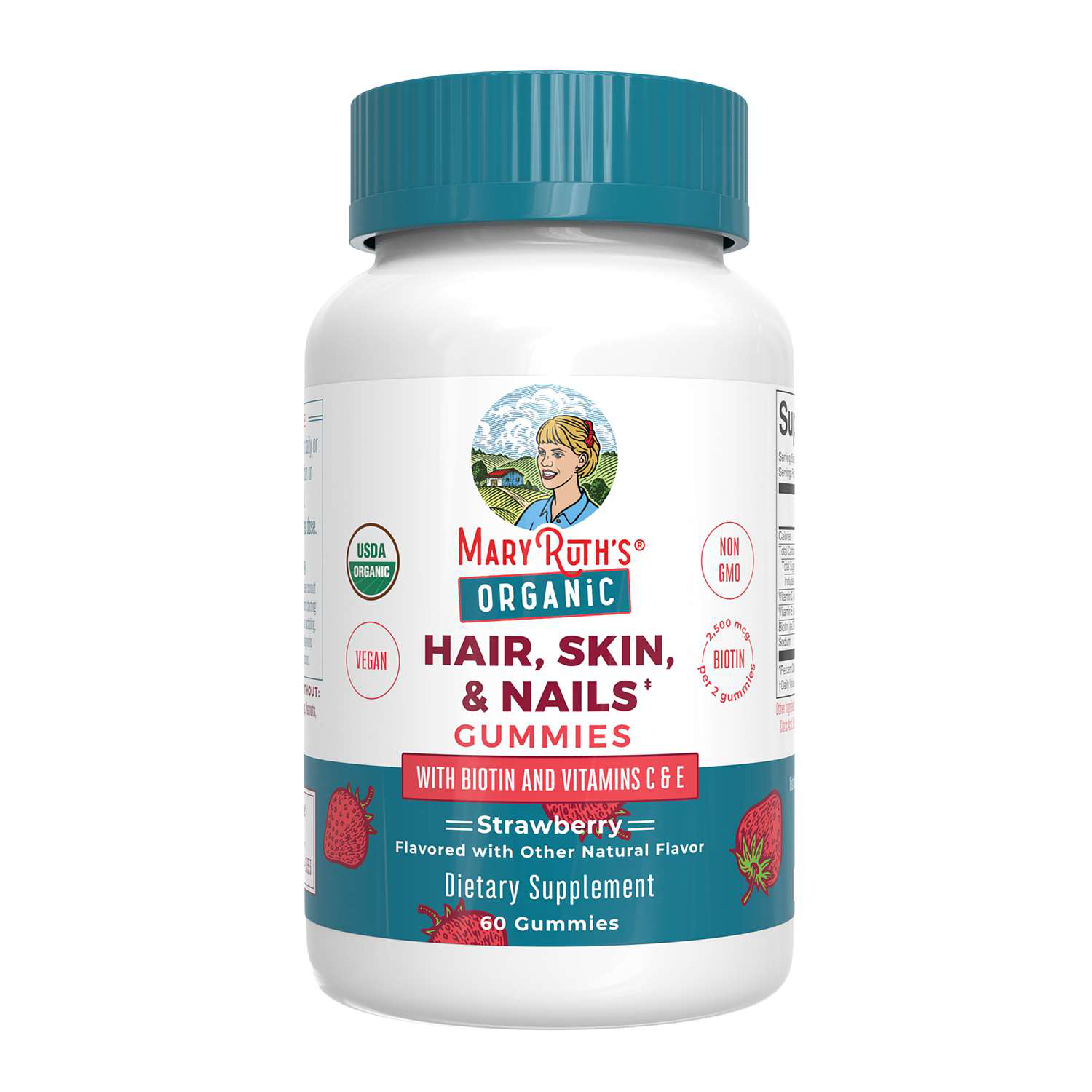Organic Hair, Skin, & Nails Gummies - 60 Gummies (30 Servings)