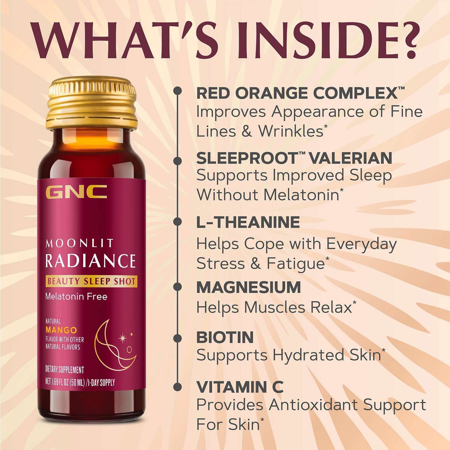 Moonlit Radiance Beauty Sleep Shot - Mango - 10 Bottles (10 Servings)  | GNC
