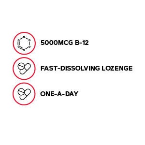 Vitamin B-12 5000 mcg - Cherry - 60 Lozenges (60 Servings)  | GNC