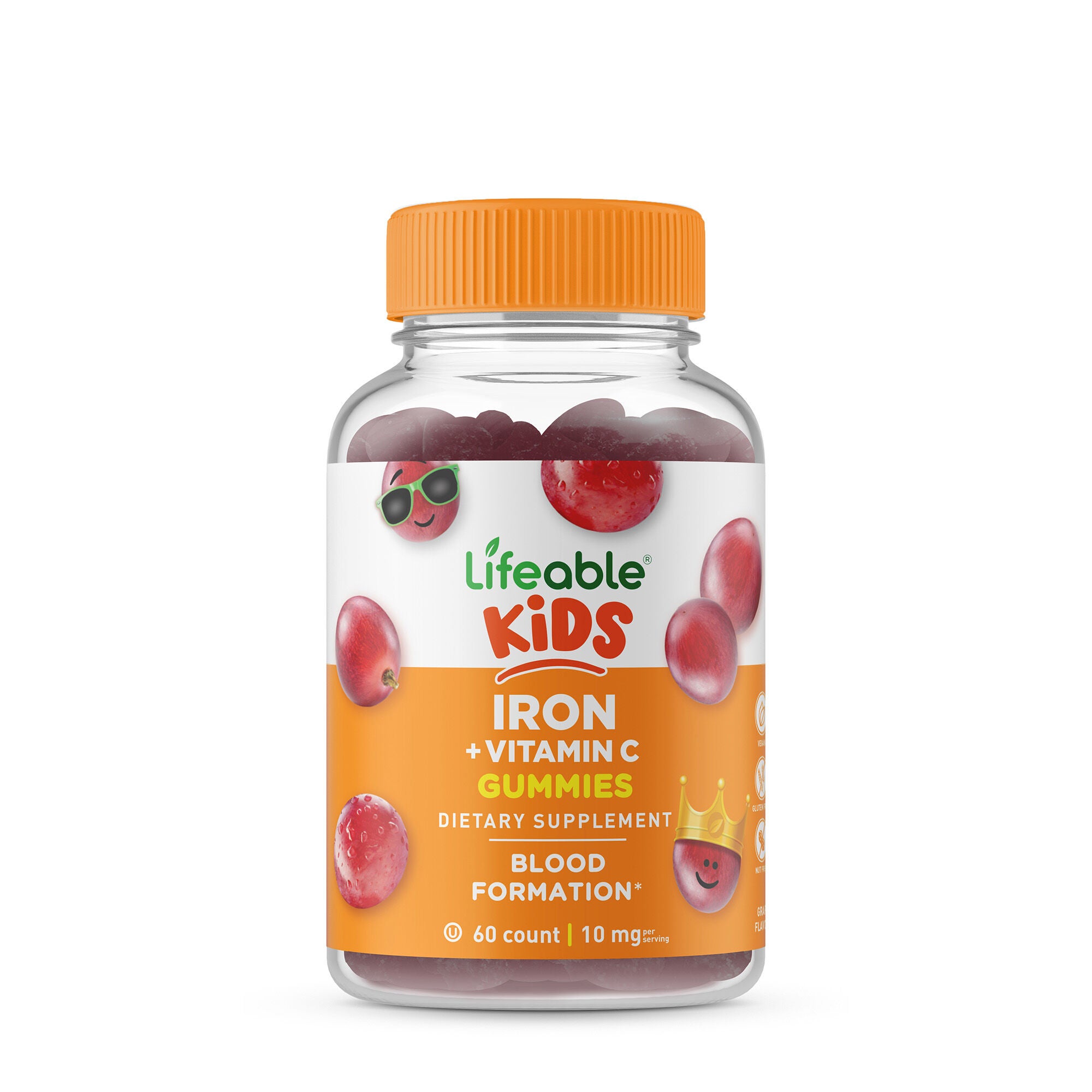 Lifeable Kids Iron and Vitamin C 10Mg - 60 Gummies (30 Servings)