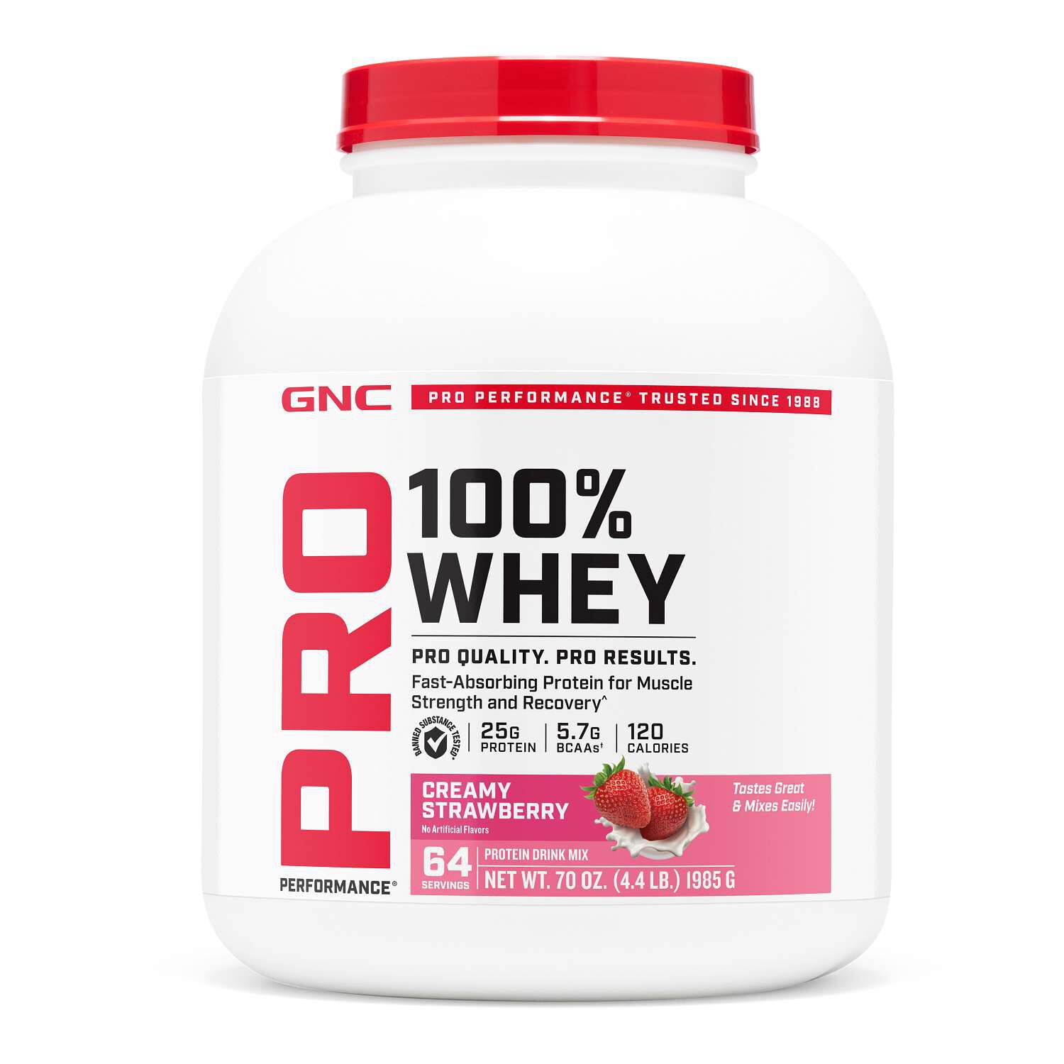 100% Whey 2.0 - Creamy Strawberry (64 Servings)  | GNC
