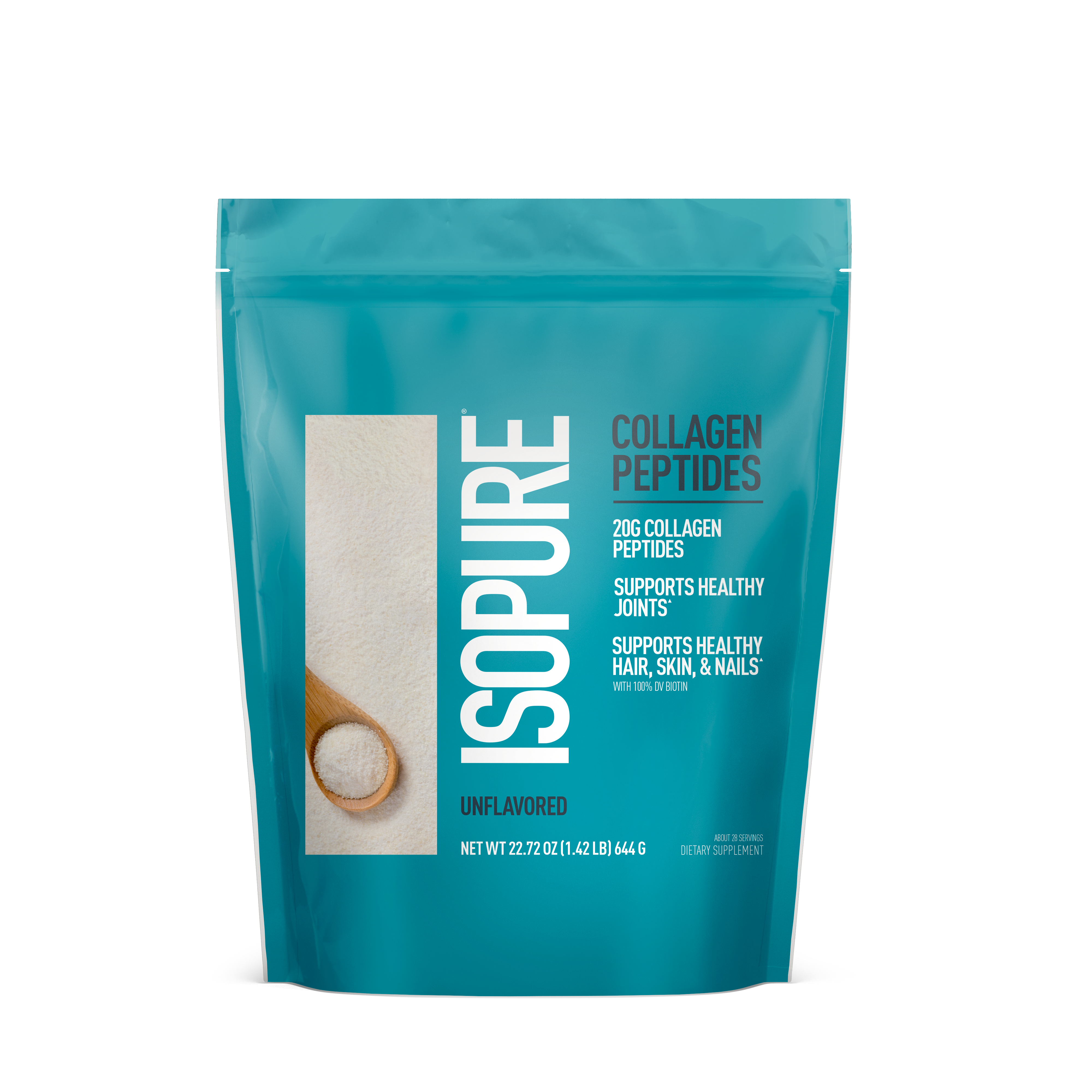 Isopure Collagen Peptides Healthy - Unflavored 1.42 Lb (28 Servings) Zero Sugar