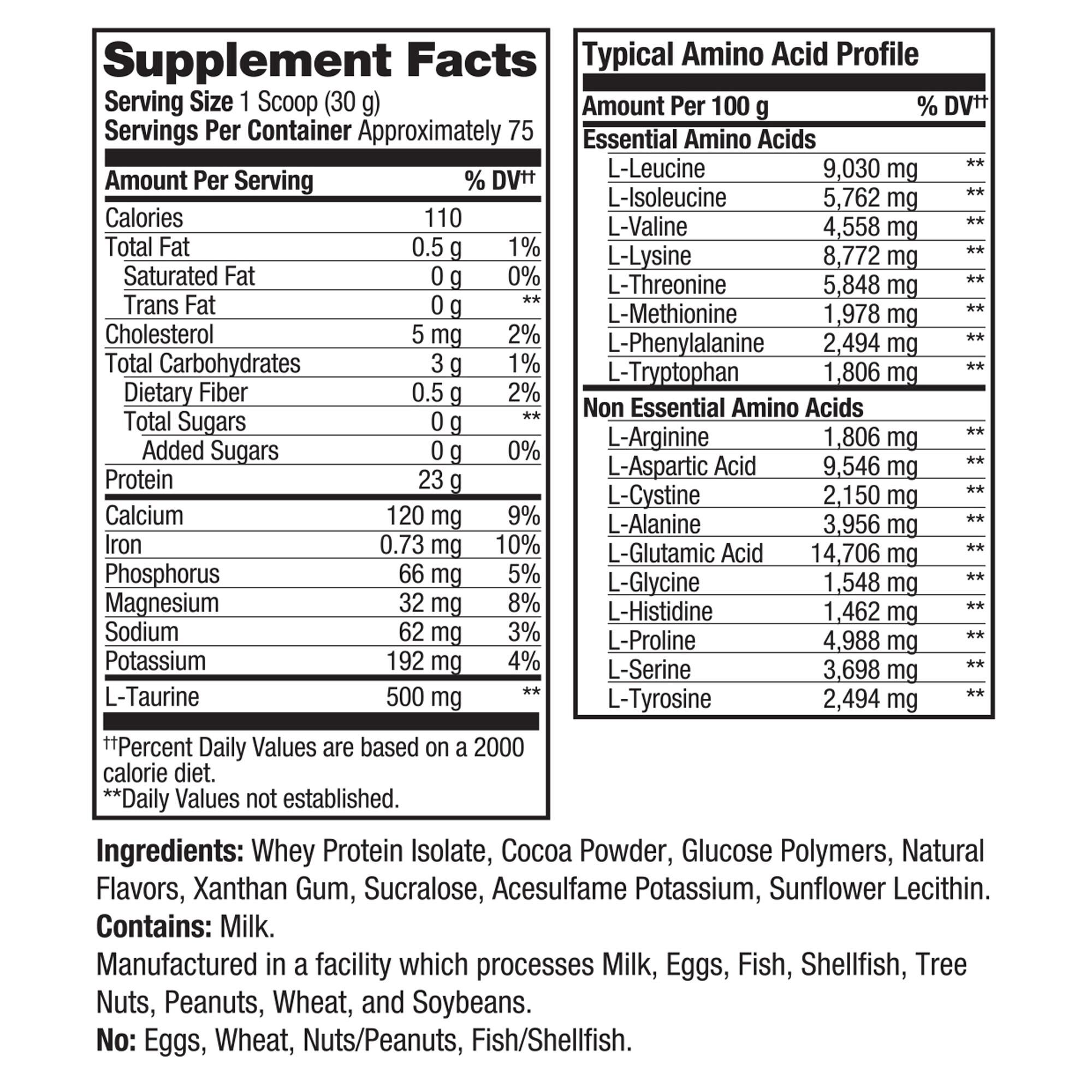 Whey Isolate - Milk Chocolate (75 Servings)  | GNC