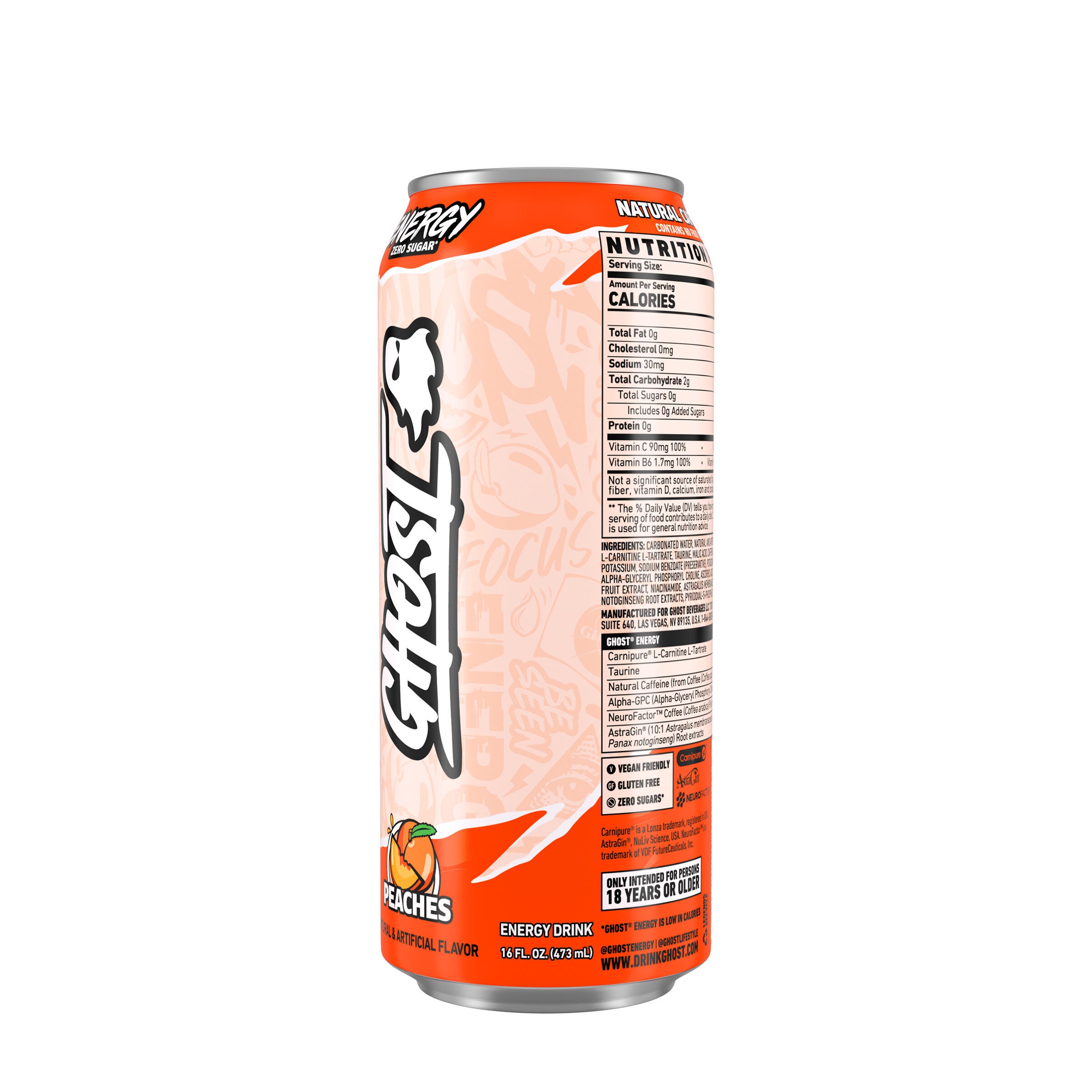 Energy Drink - Peaches - 16 fl oz. (12 Cans) Peaches | GNC