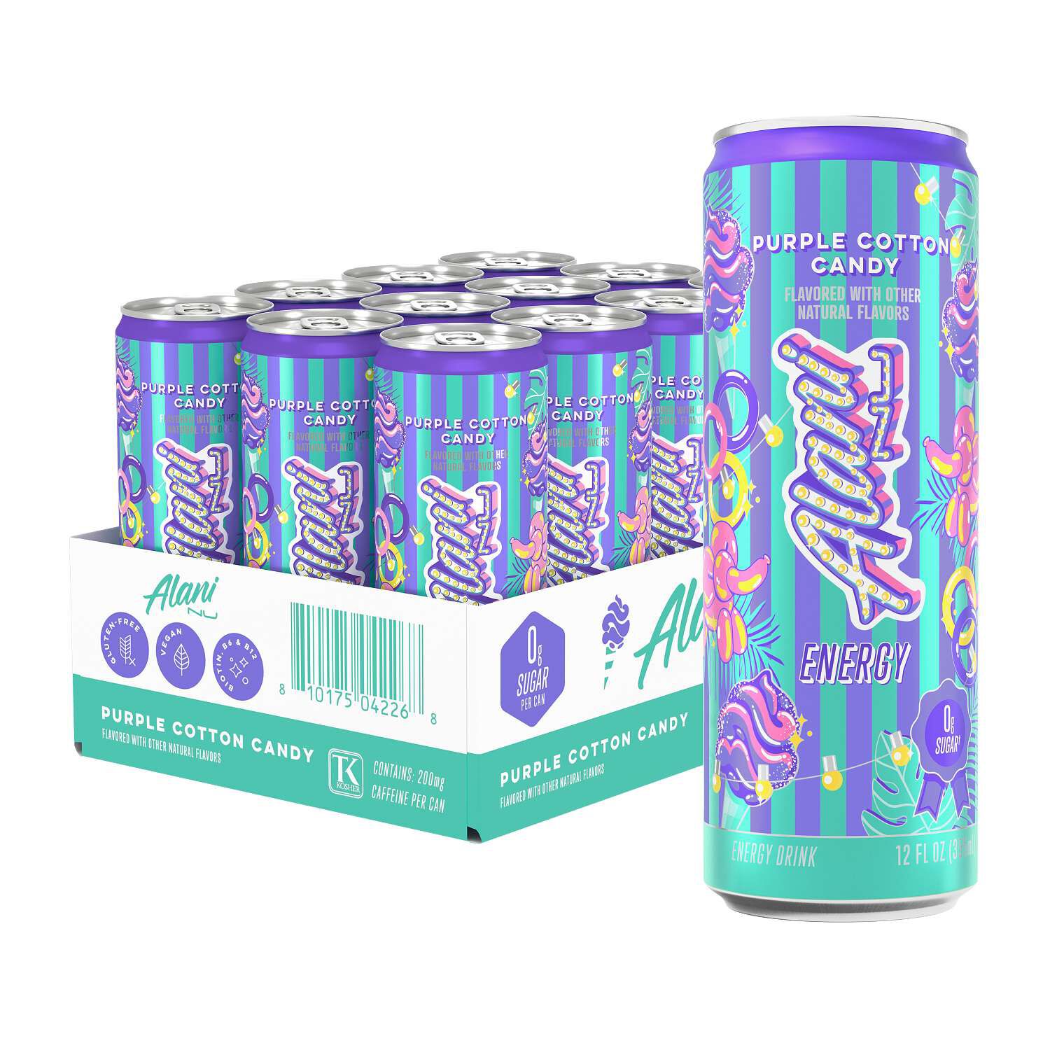 Alani Nu Energy Drink - Purple Cotton Candy (12 cans) | GNC