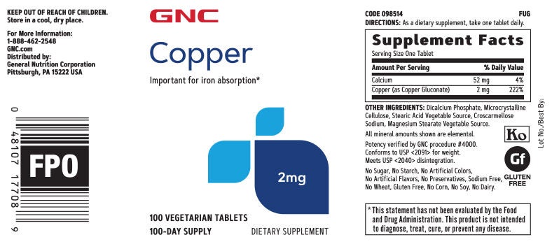 gnc copper 2 mg gnc