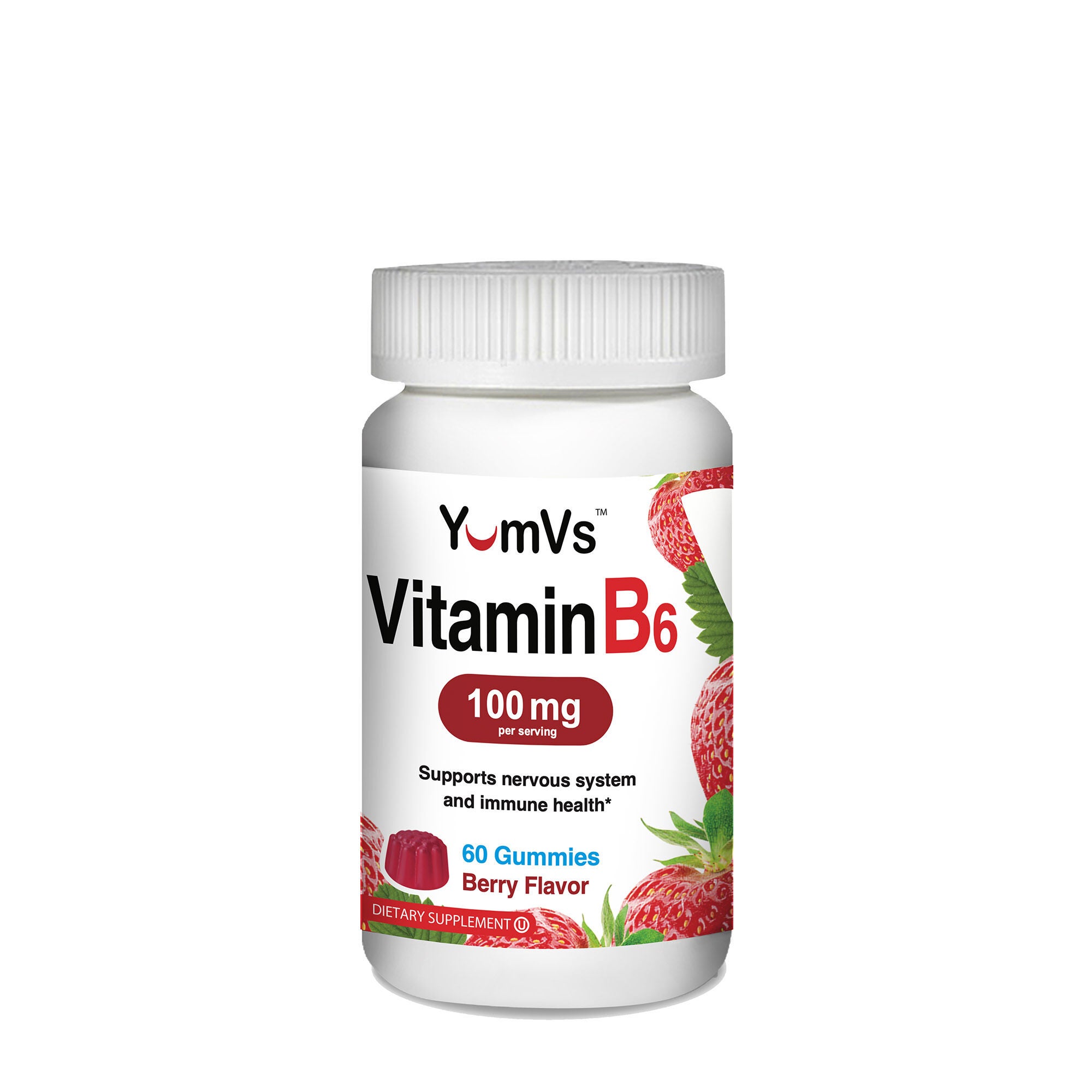 Vitamin B6 100mg - Berry - 60 Gummies (30 Servings)  | GNC