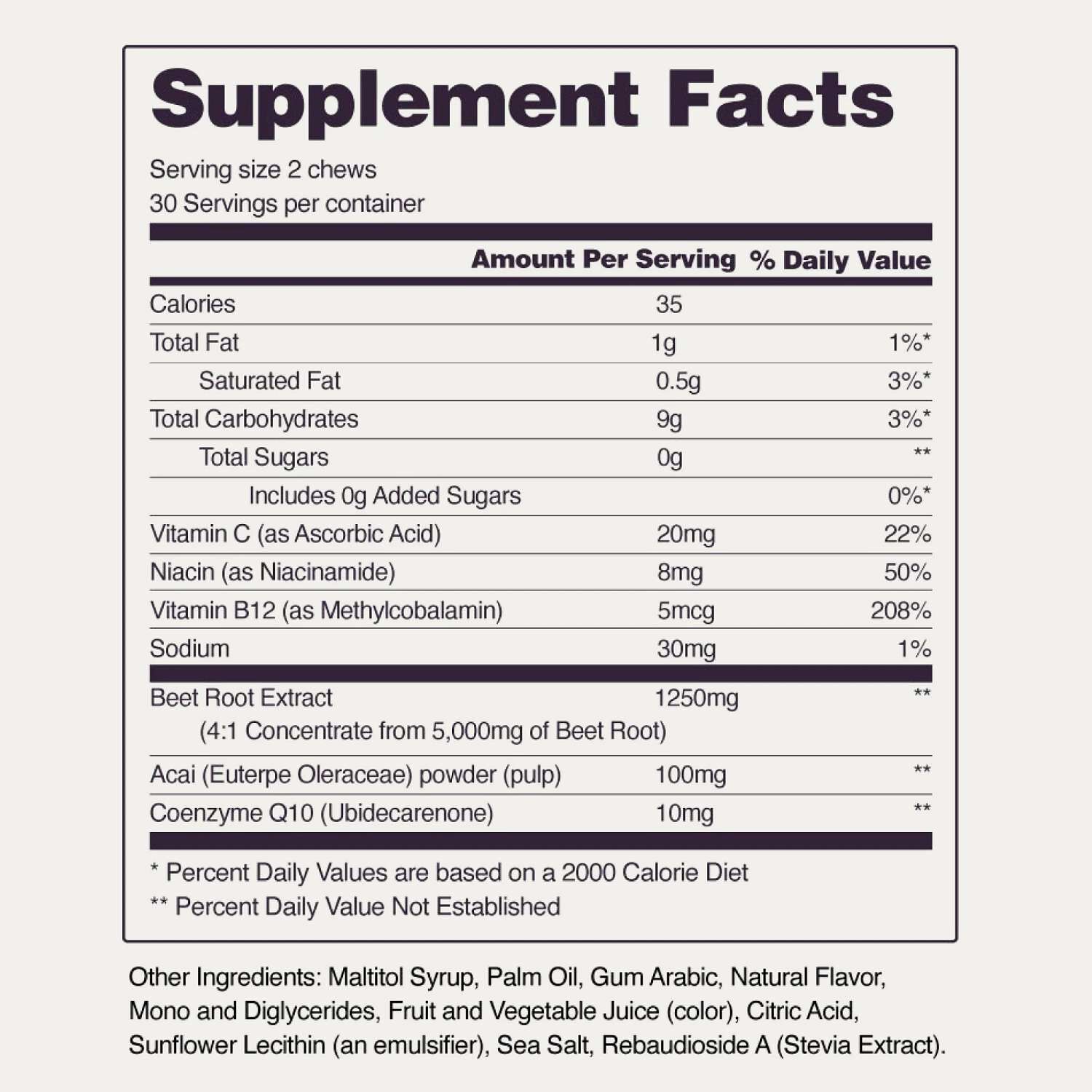 Heart Beets - Mixed Berry - 60 Chews (30 Servings)