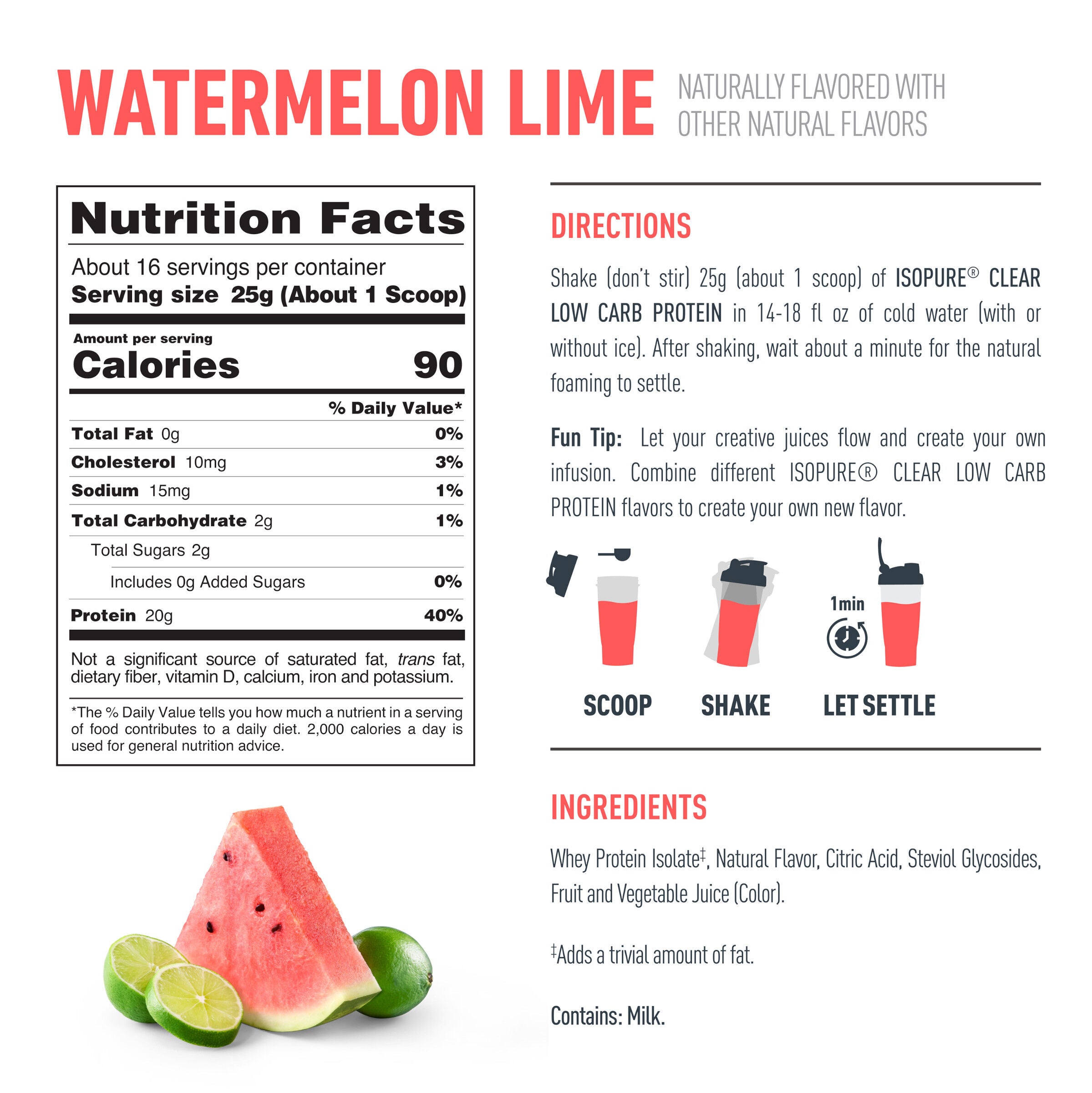 Clear Protein Powder - Watermelon Lime (16 Servings) Watermelon Lime | GNC