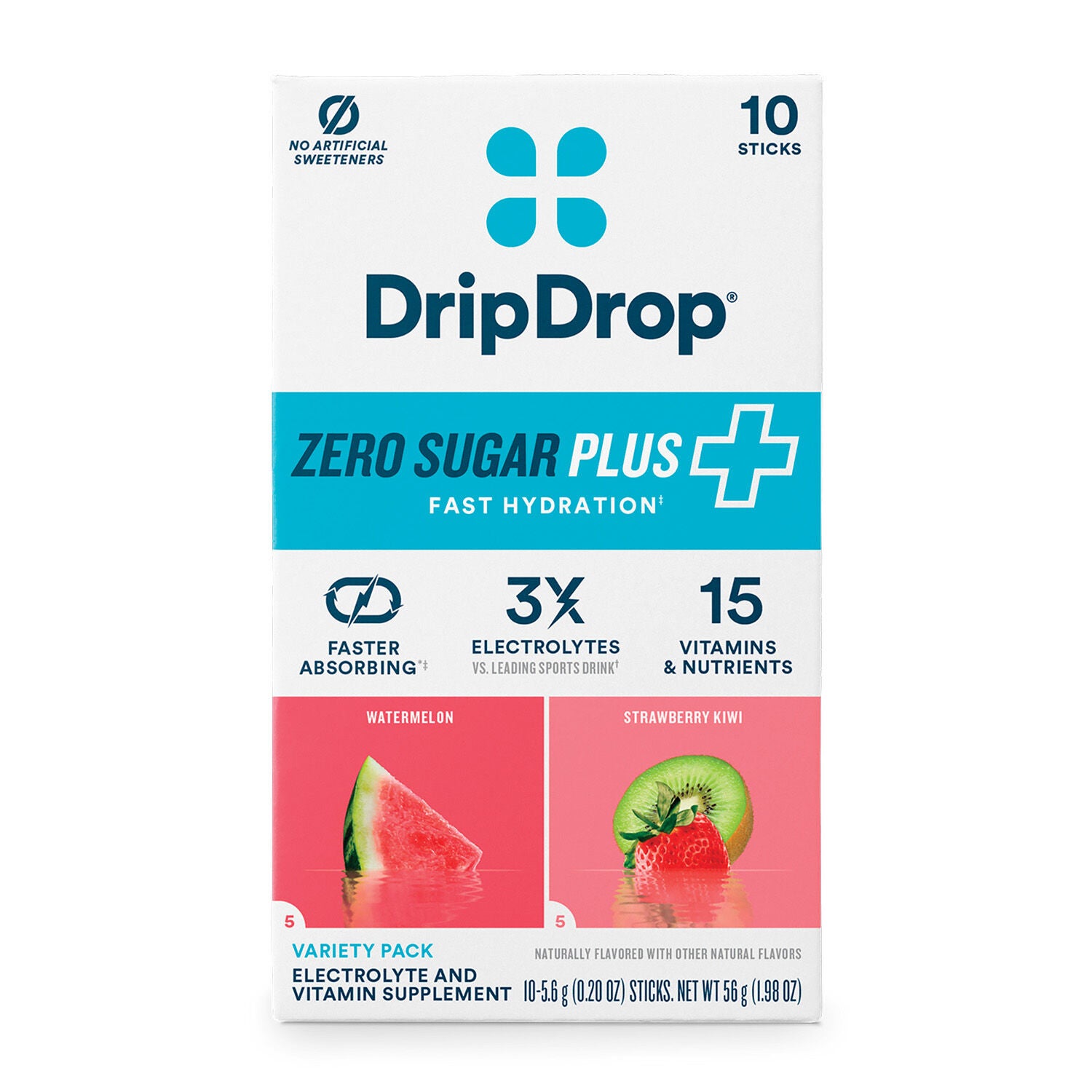 Zero Sugar Plus+ Electrolyte Drink Mix - Variety Pack (10 Stick Packs)  | GNC