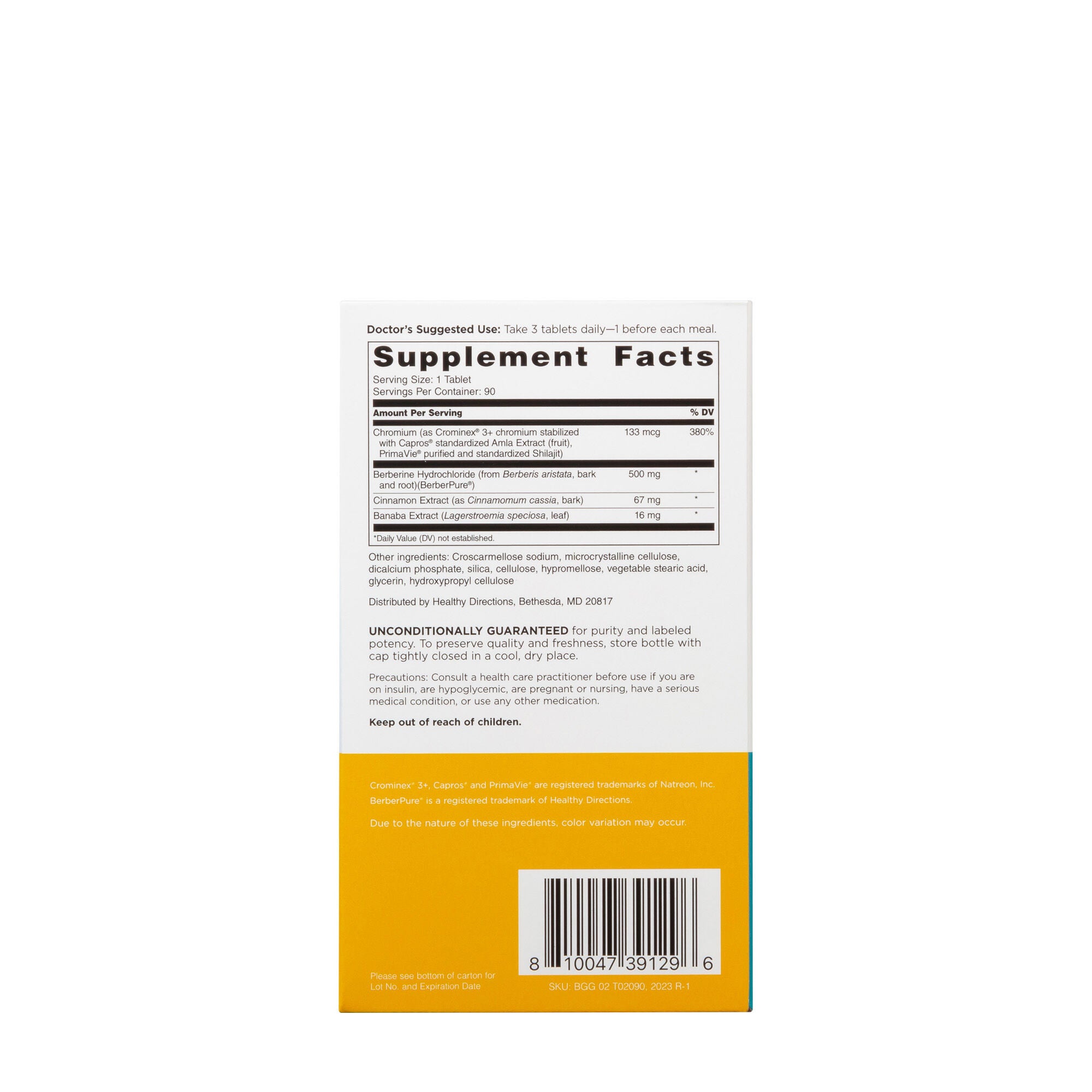 GlucoGold® with Berberine - 90 Tablets (90 Servings)