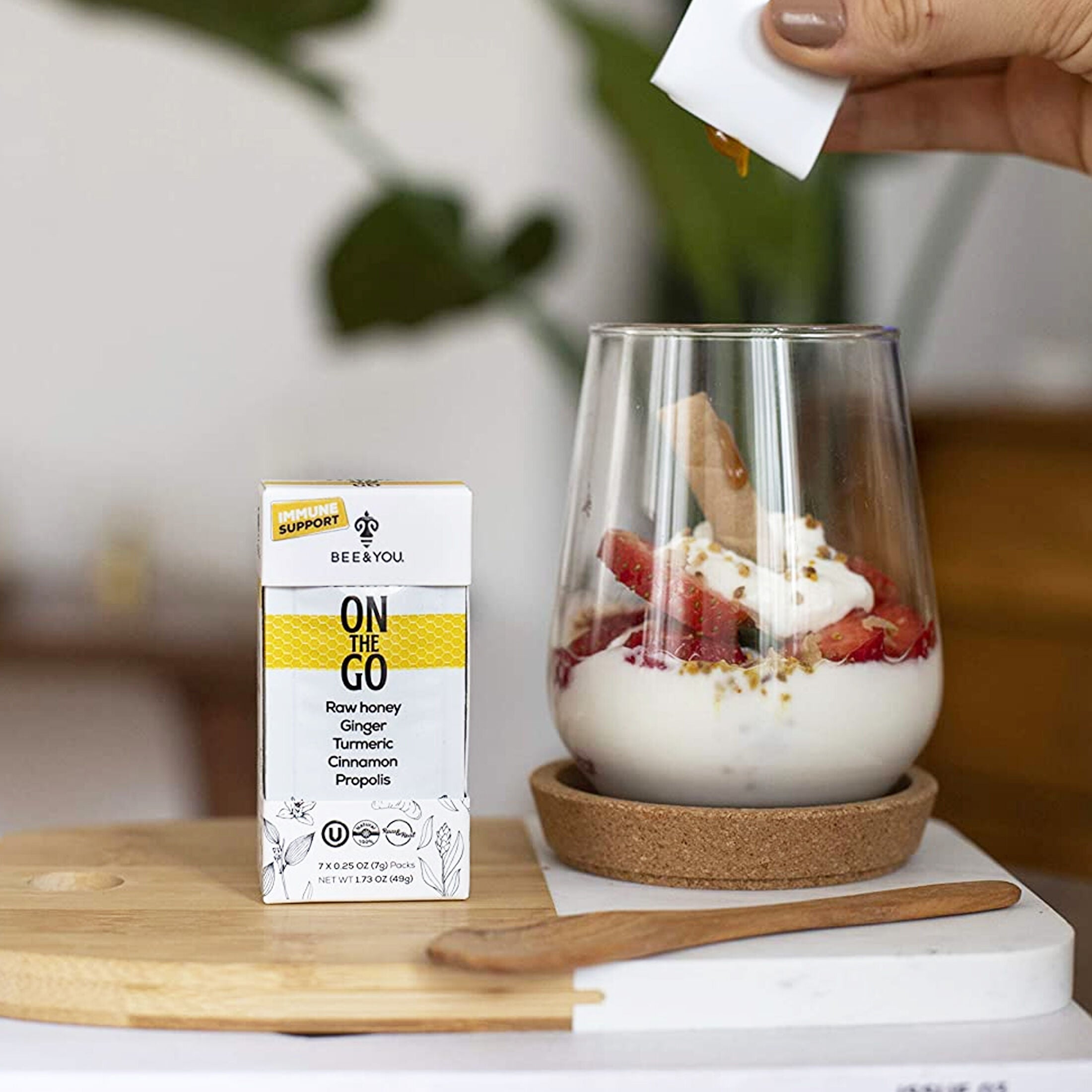 On The Go Immune Support Raw Honey Single Serve Packets - 0.25 oz. (12 Packets)  | GNC