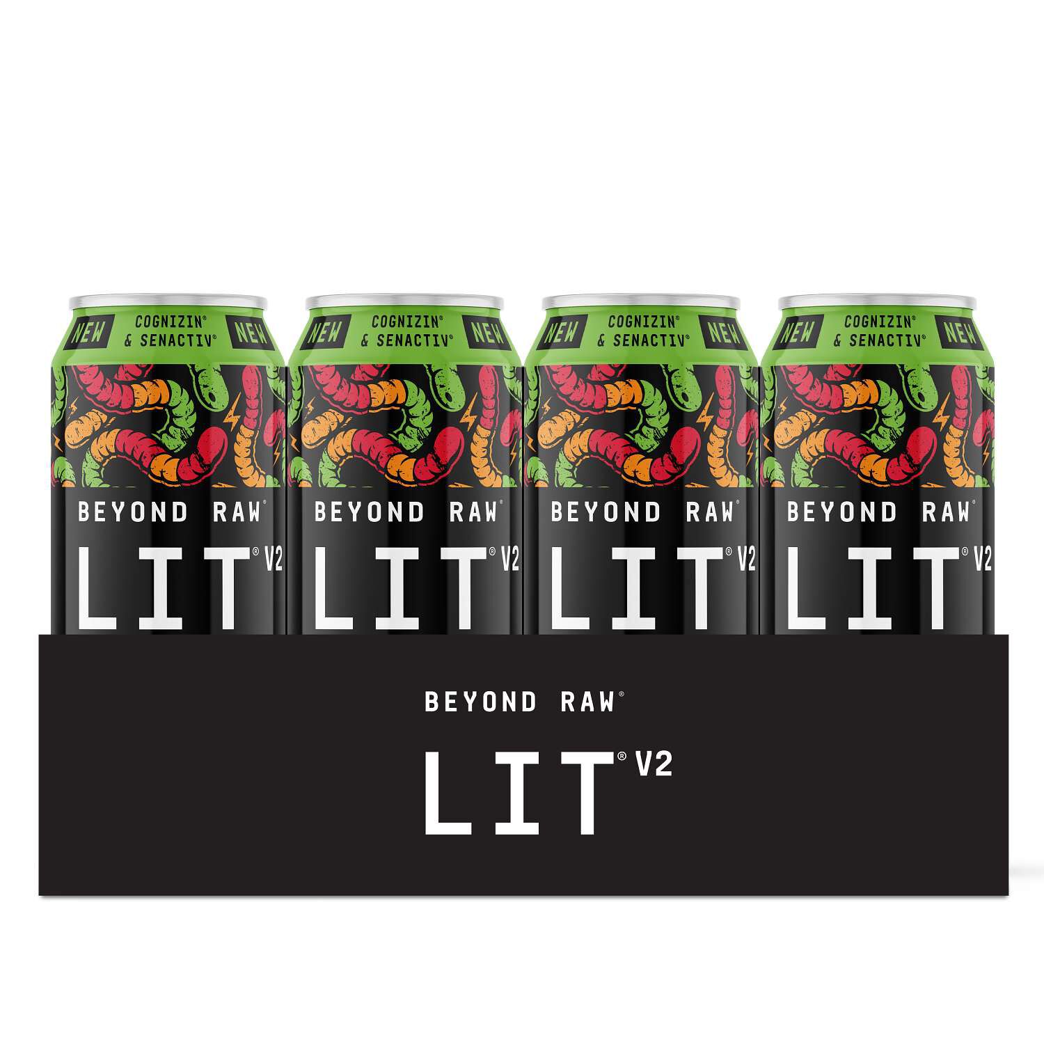 Beyond Raw® LIT® V2 On-The-Go Pre-Workout - Gummy Worm (12 Cans) | GNC