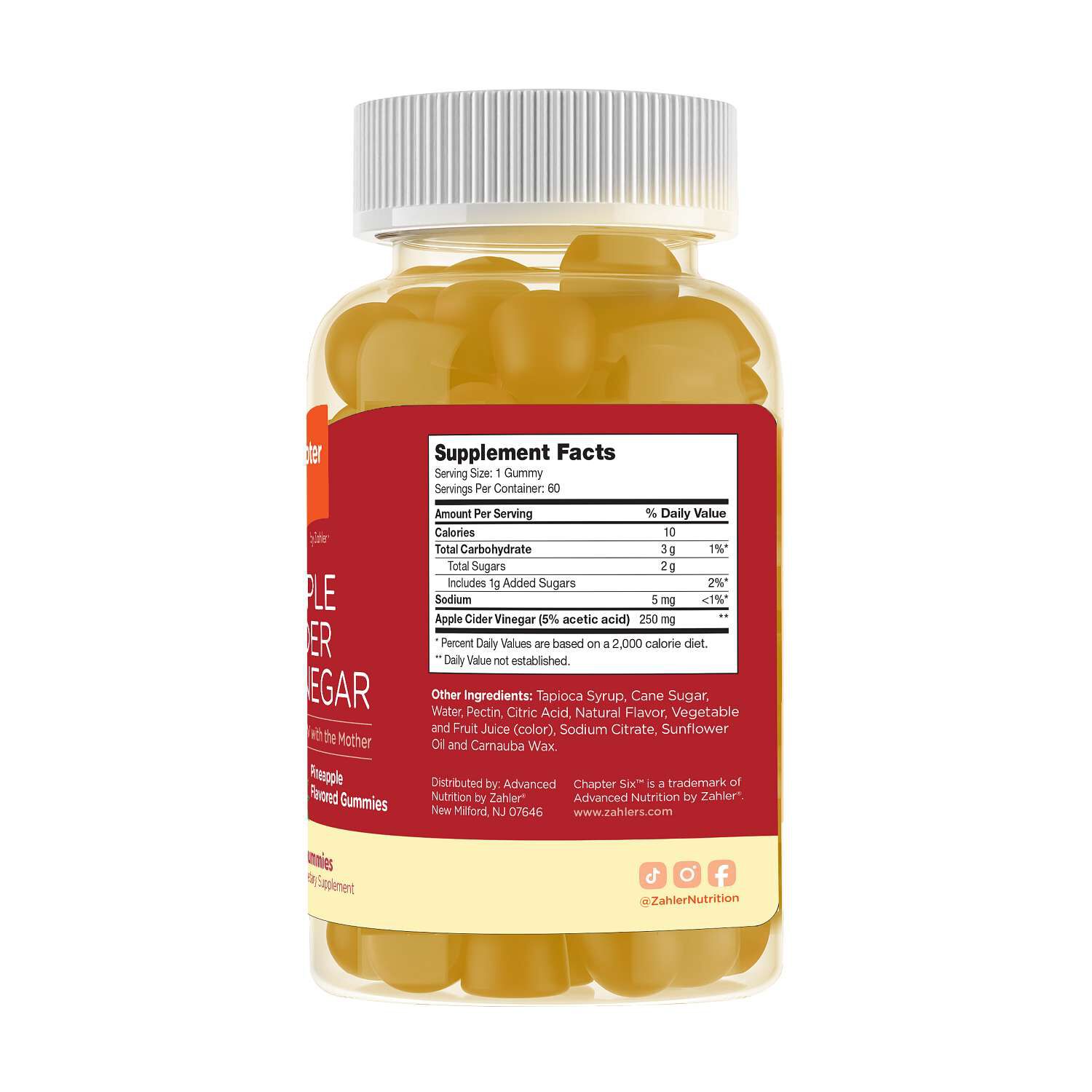 Apple Cider Vinegar Gummy - Pineapple - 60 Gummies (60 Servings)