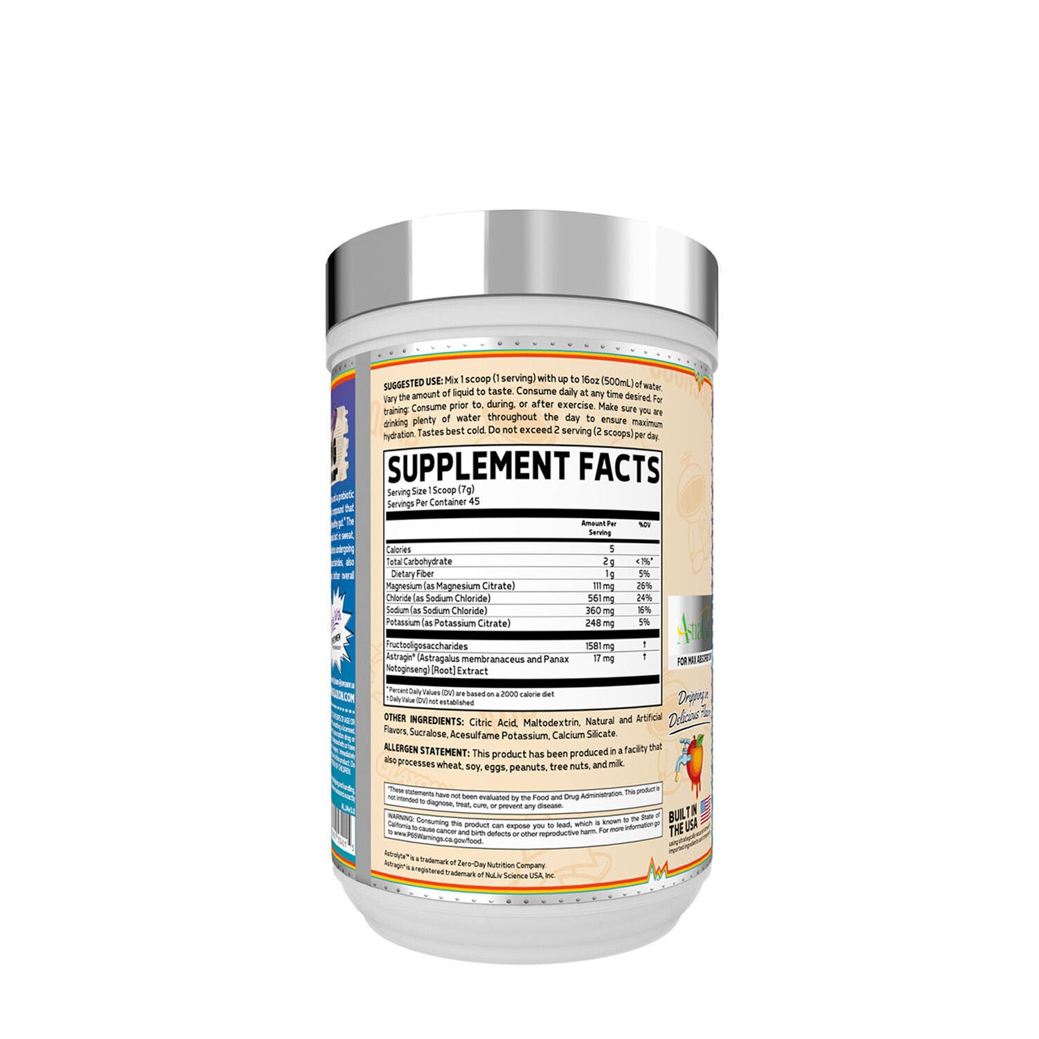Glaxon Astrolyte Hydrating Electrolytes Juicy Apple Supplement Facts