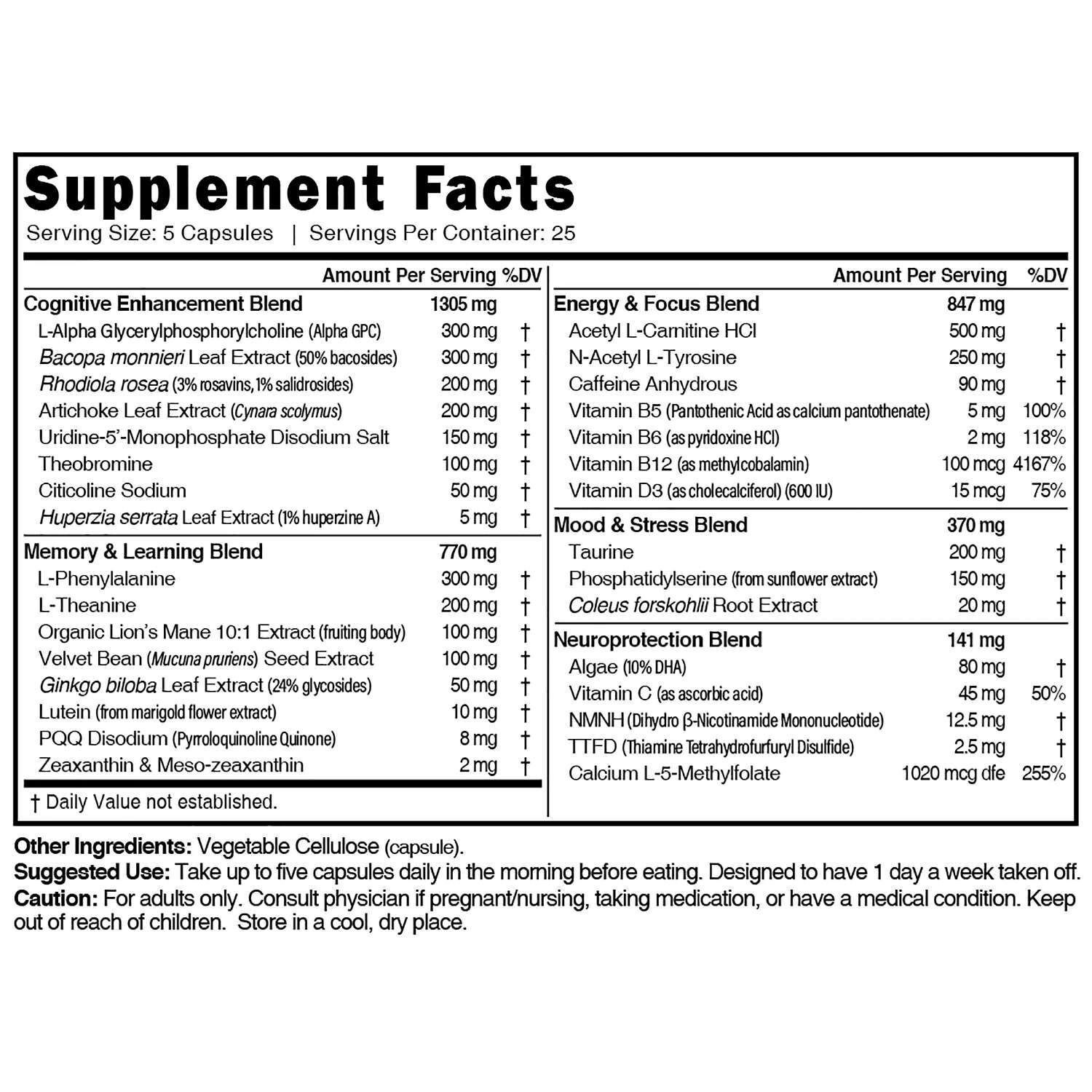 Ultimate Apex Brain - 125 Capsules (25 Servings)
