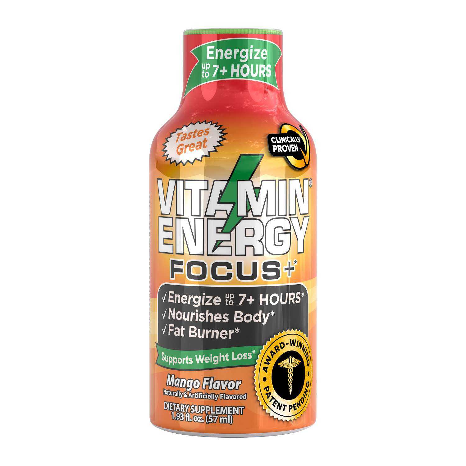 Focus + Energy with Benefits - Mango - 1.93 oz. (12 Bottles)