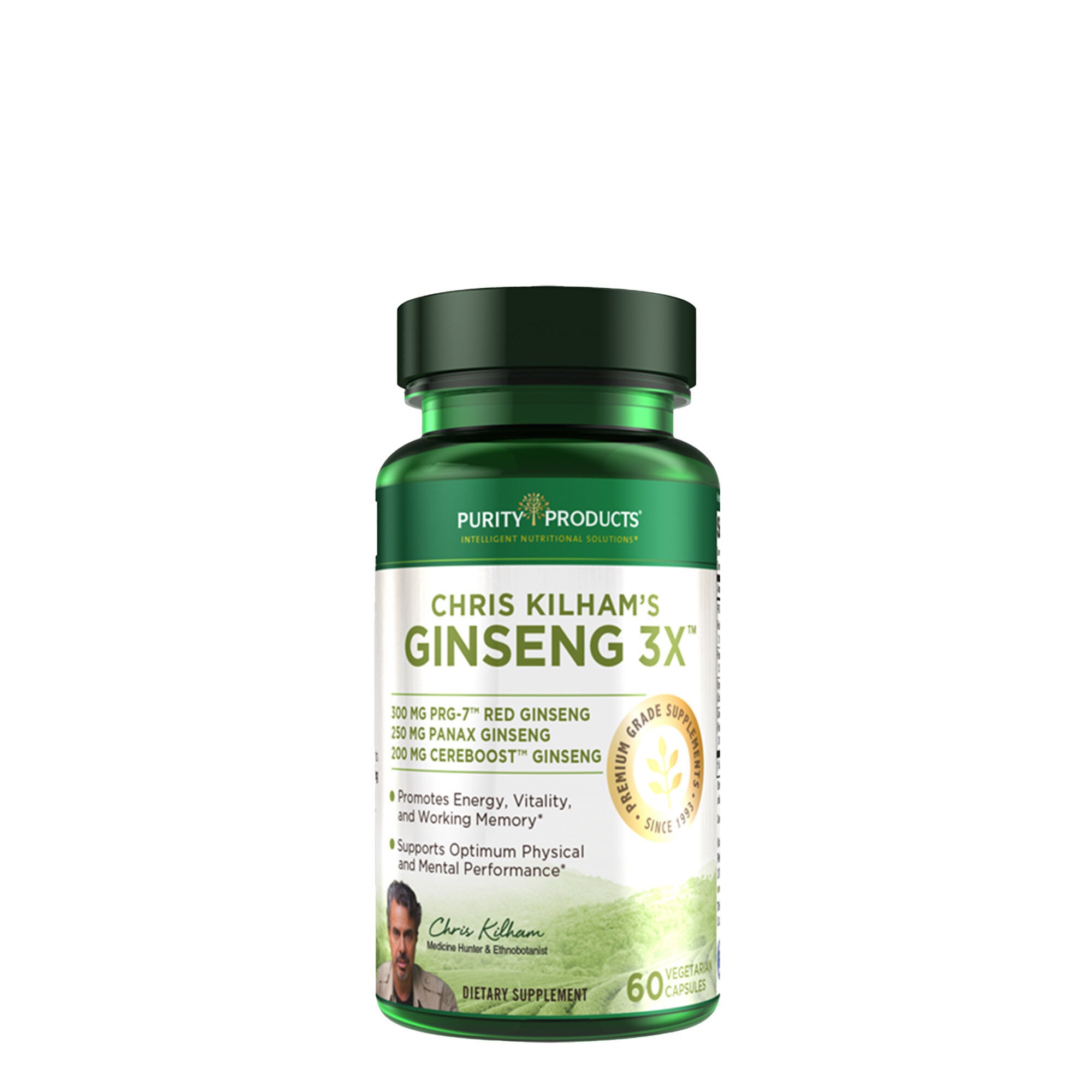 Chris Kilham&#39;s Ginseng 3x - 60 Capsules &#40;30 Servings&#41;  | GNC