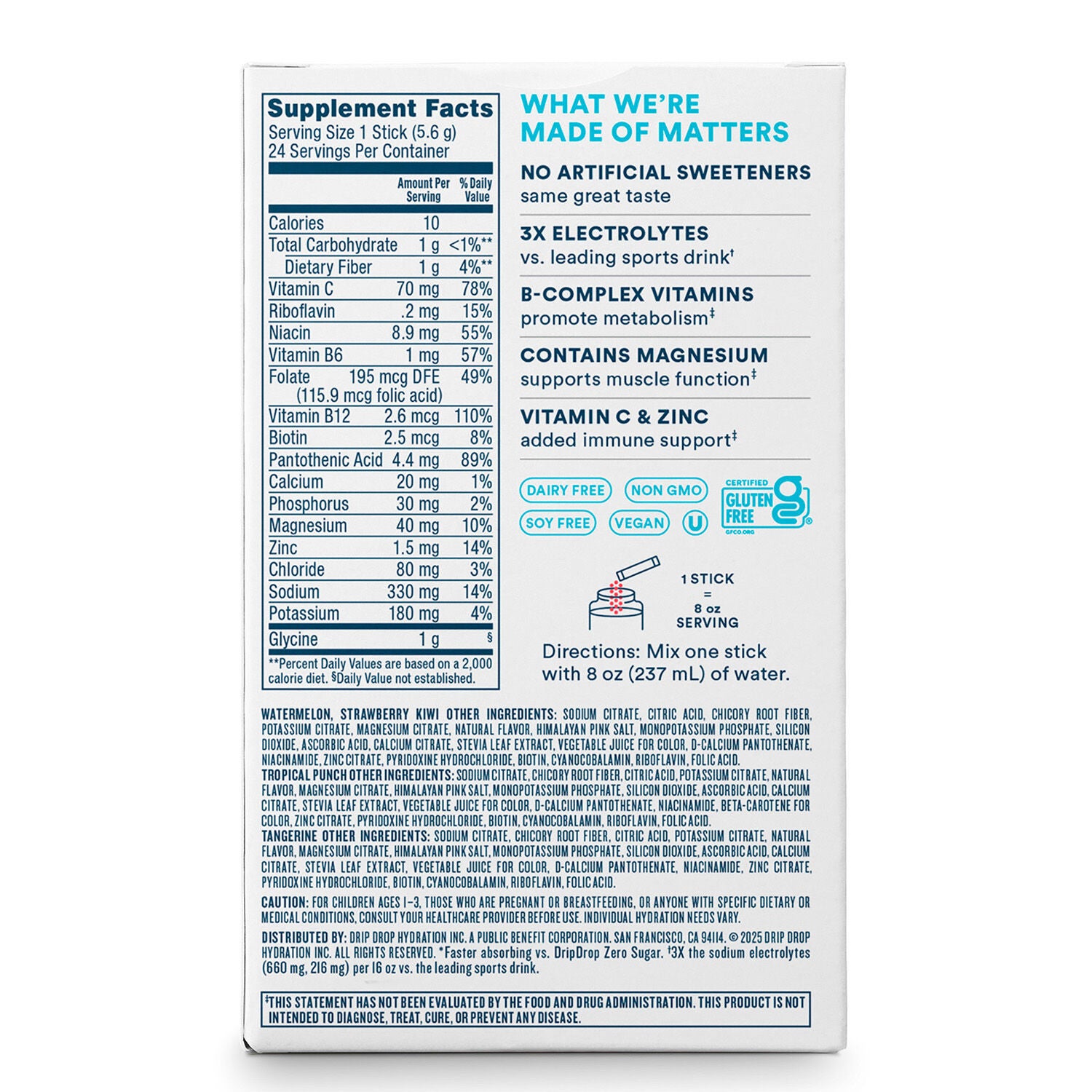 Zero Sugar Plus+ Electrolyte Drink Mix - Variety Pack (24 Stick Packs)  | GNC