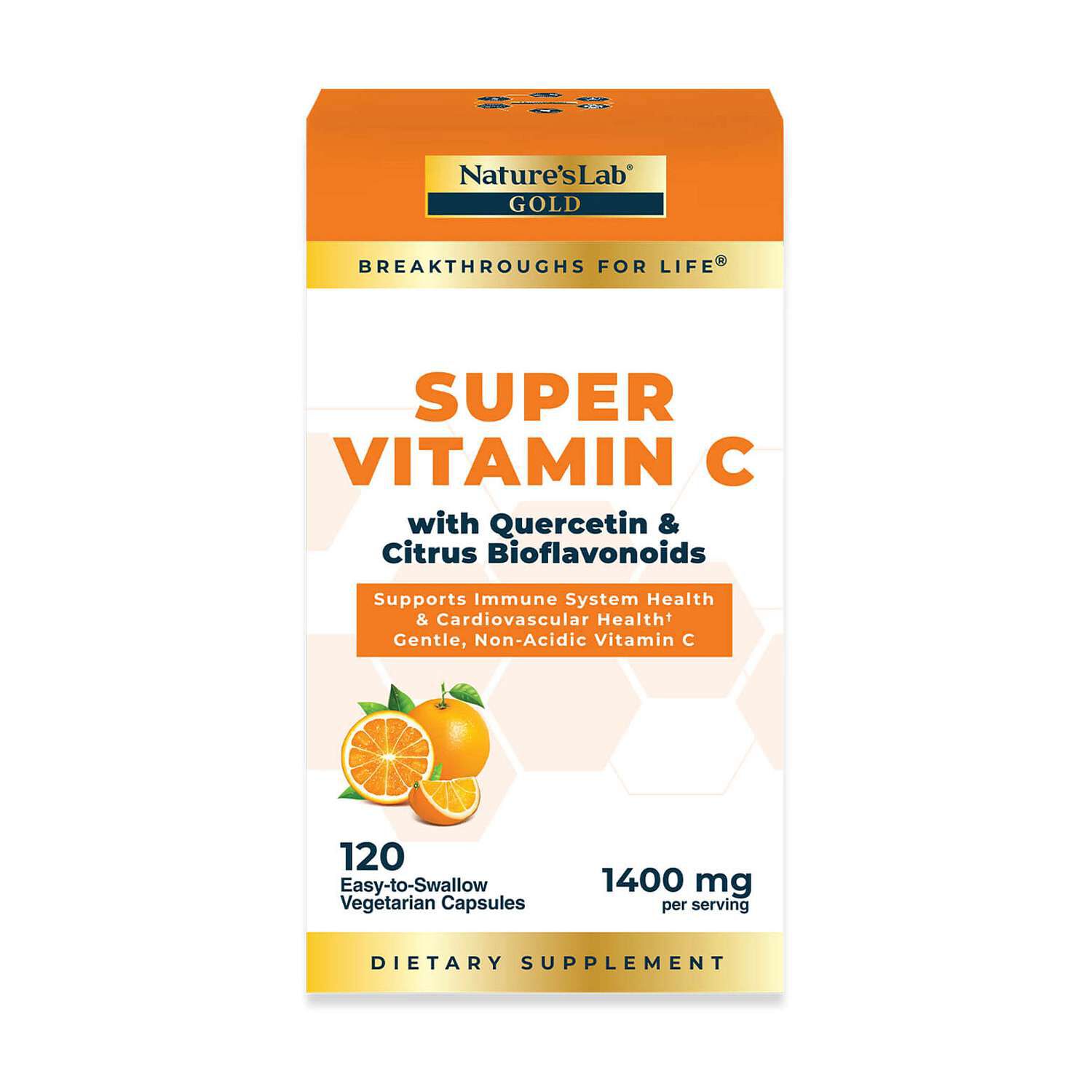 Super Vitamin C with Quercetin &amp; Citrus Bioflavanoids - 120 Capsules (60 Servings)  | GNC