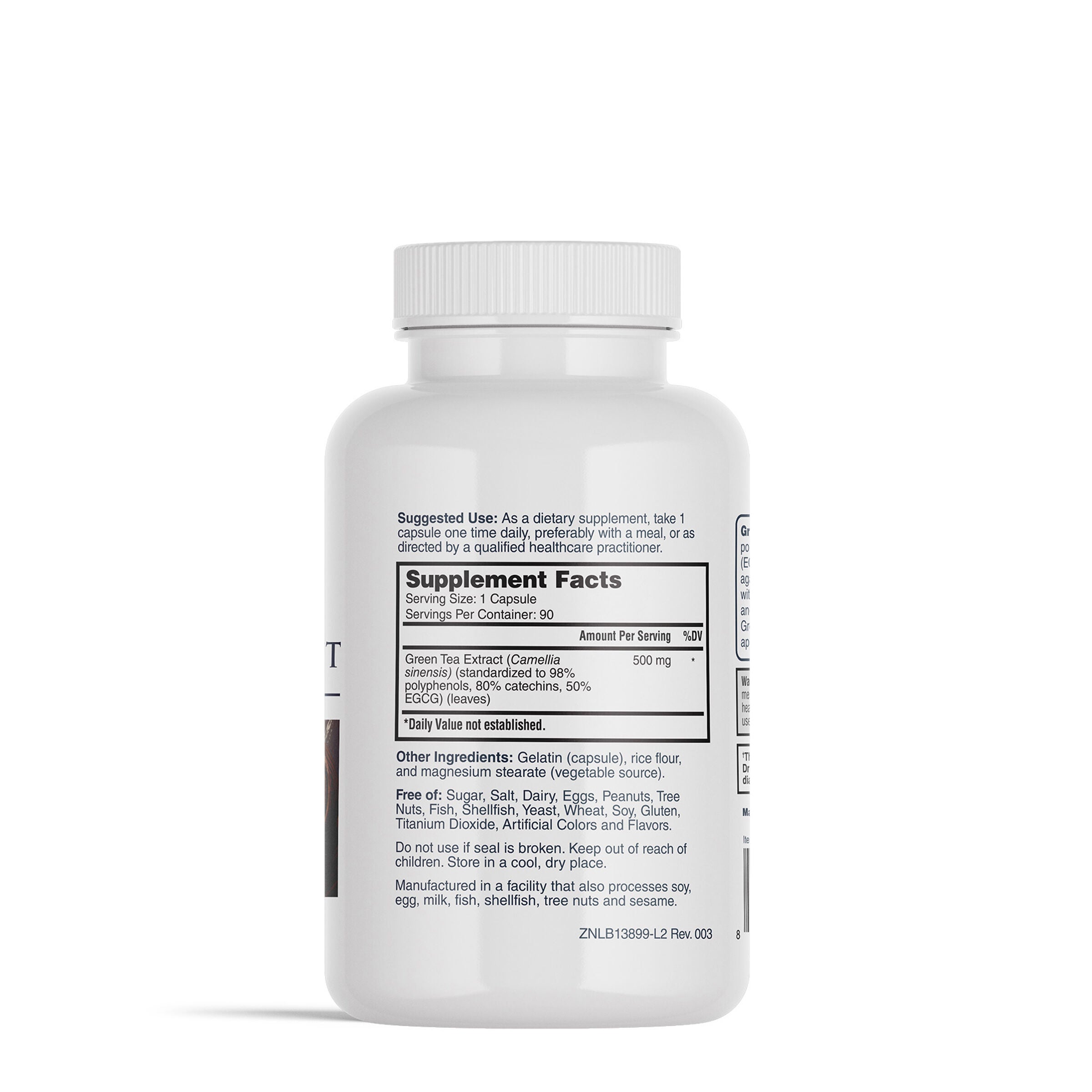 Green Tea Extract 500mg - 90 Capsules (90 Servings)  | GNC