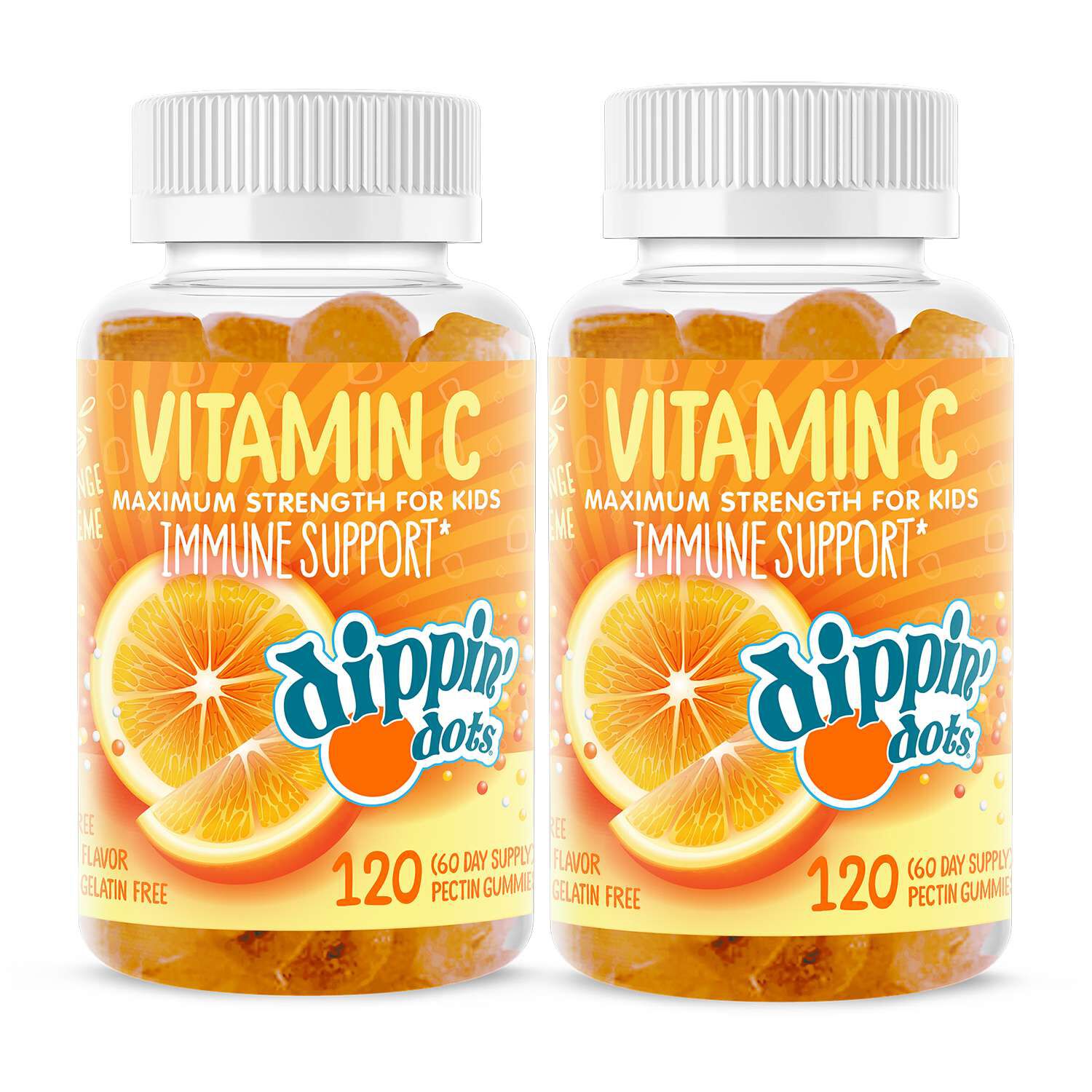 Vitamin C Immunity Gummies - Orange Dippin' Dots&reg; - Twin Pack (60 Servings Each)  | GNC
