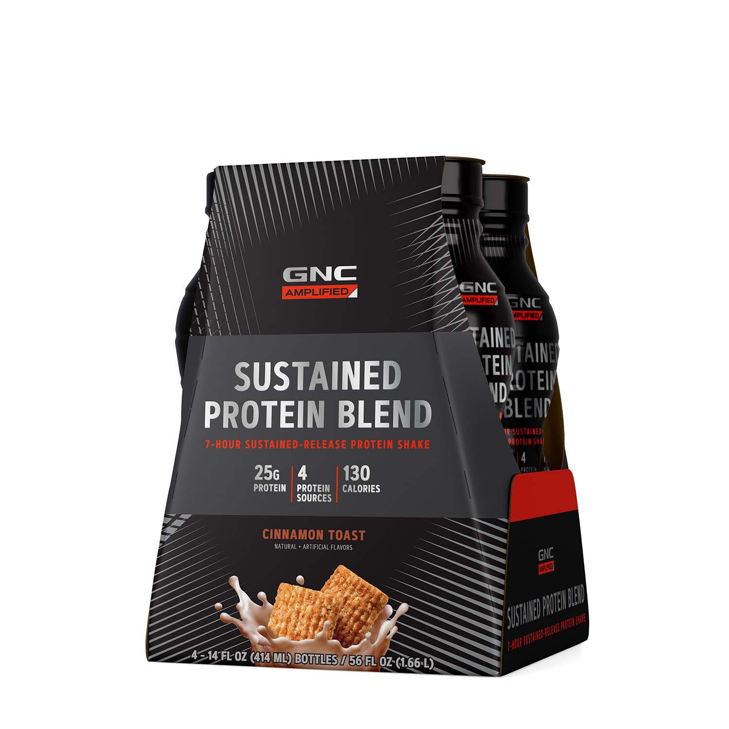 GNC AMP Sustained Protein Blend Cinnamon Toast with Whey and Casein ...