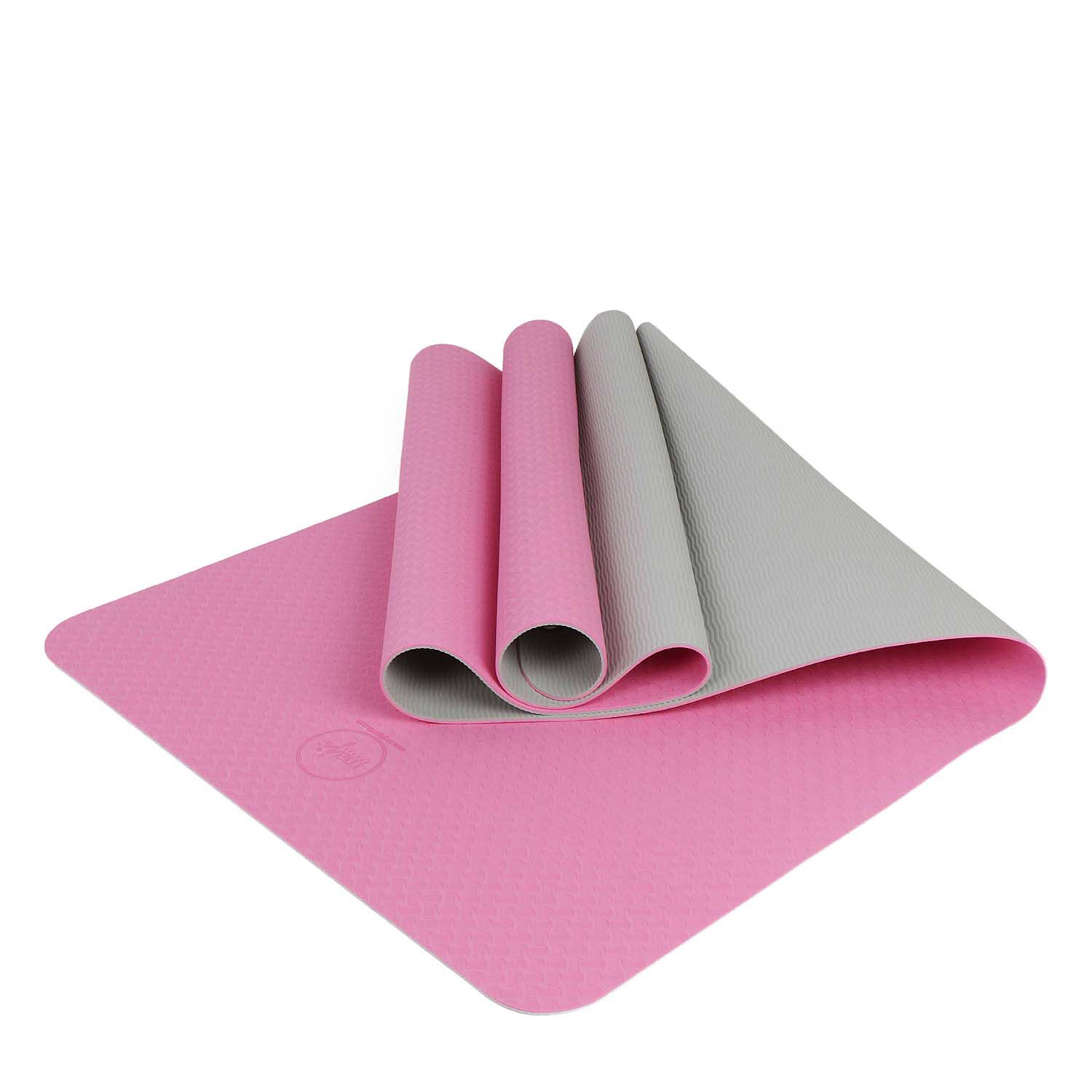 2 Tone TPE Yoga Mat - Pink/Gray  | GNC