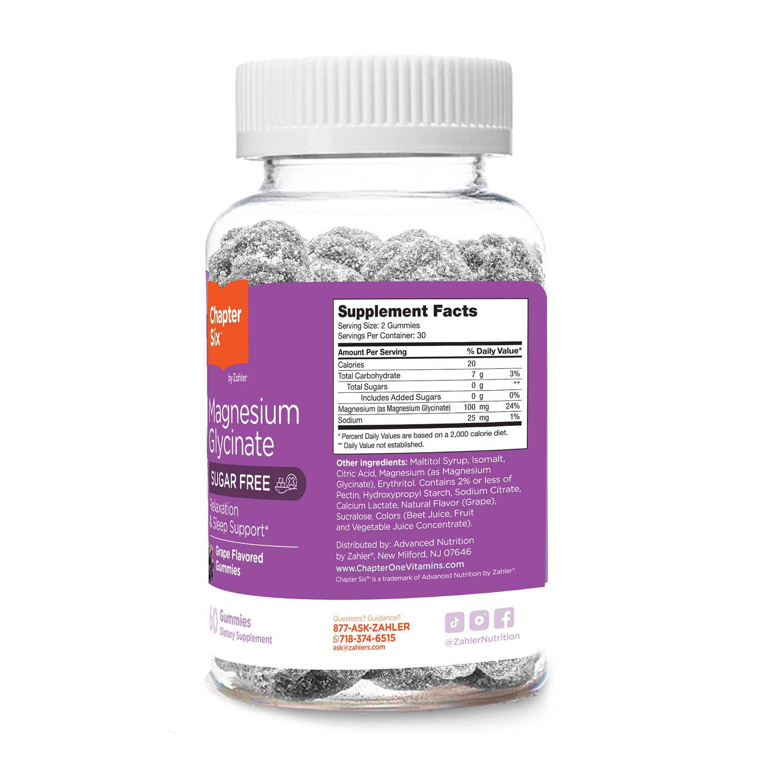 Chapter Six by Zahlers Magnesium Glycinate Gummies - Grape (60