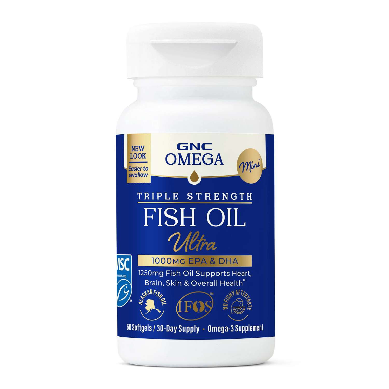 Triple Strength Fish Oil Ultra Mini 1000mg - 60 Softgels (30 Servings)  | GNC