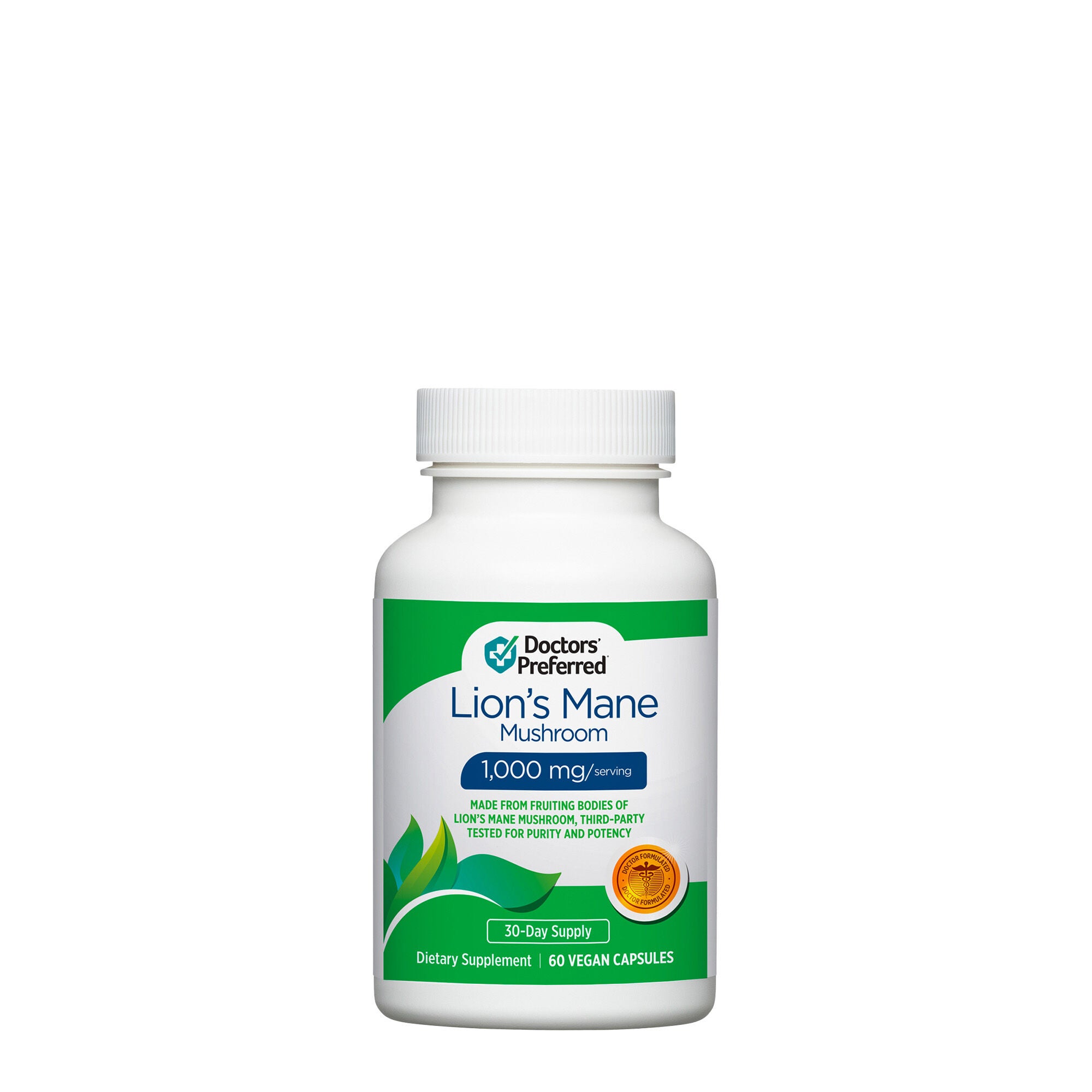 Lion's Mane Mushroom 1000mg - 60 Vegan Capsules (30 Servings)  | GNC