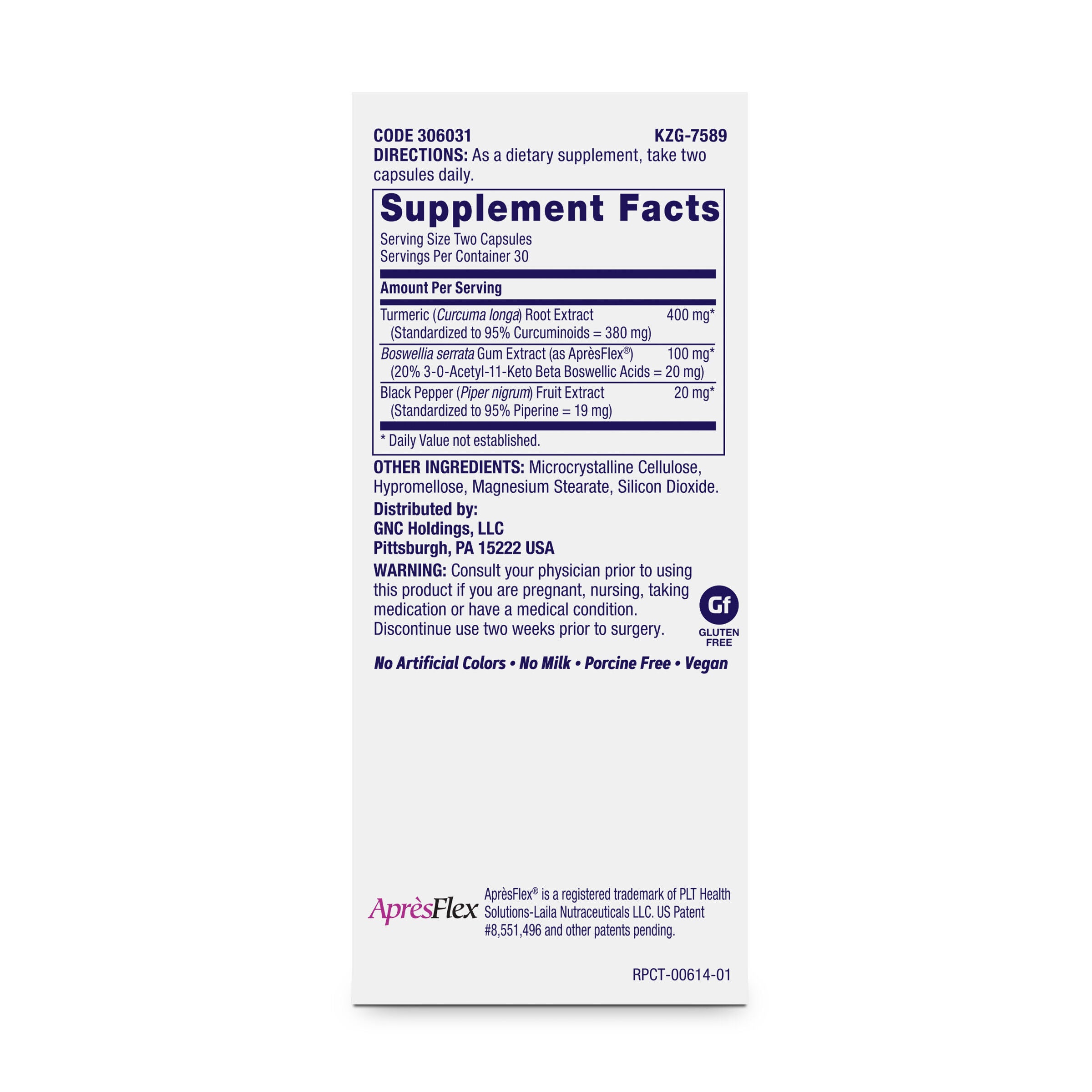 GNC - TriFlex Joint Support Turmeric Formula - 60 Capsules (30