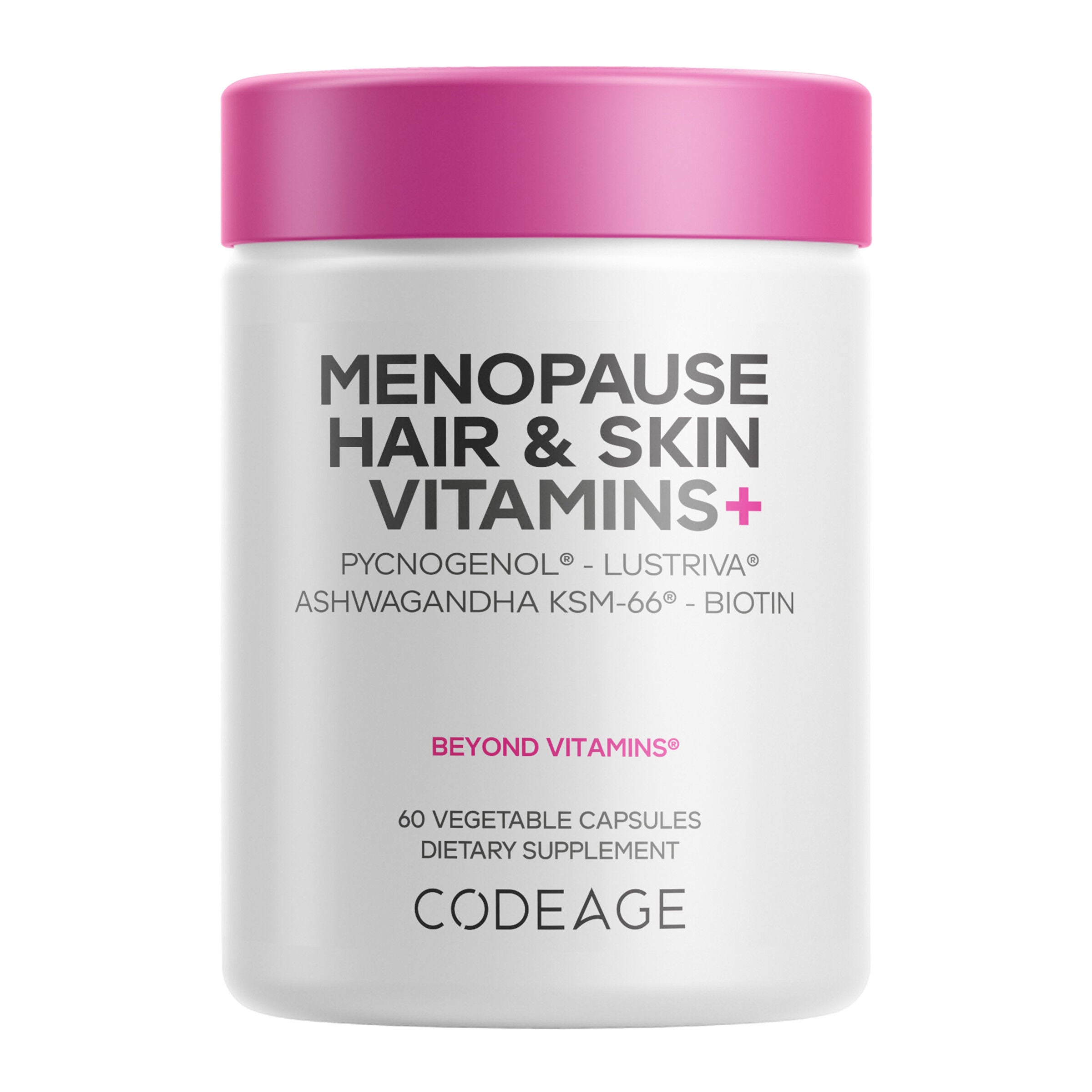 Menopause Hair &amp; Skin Vitamins+ - 60 Vegetable Capsules (30 Servings)  | GNC