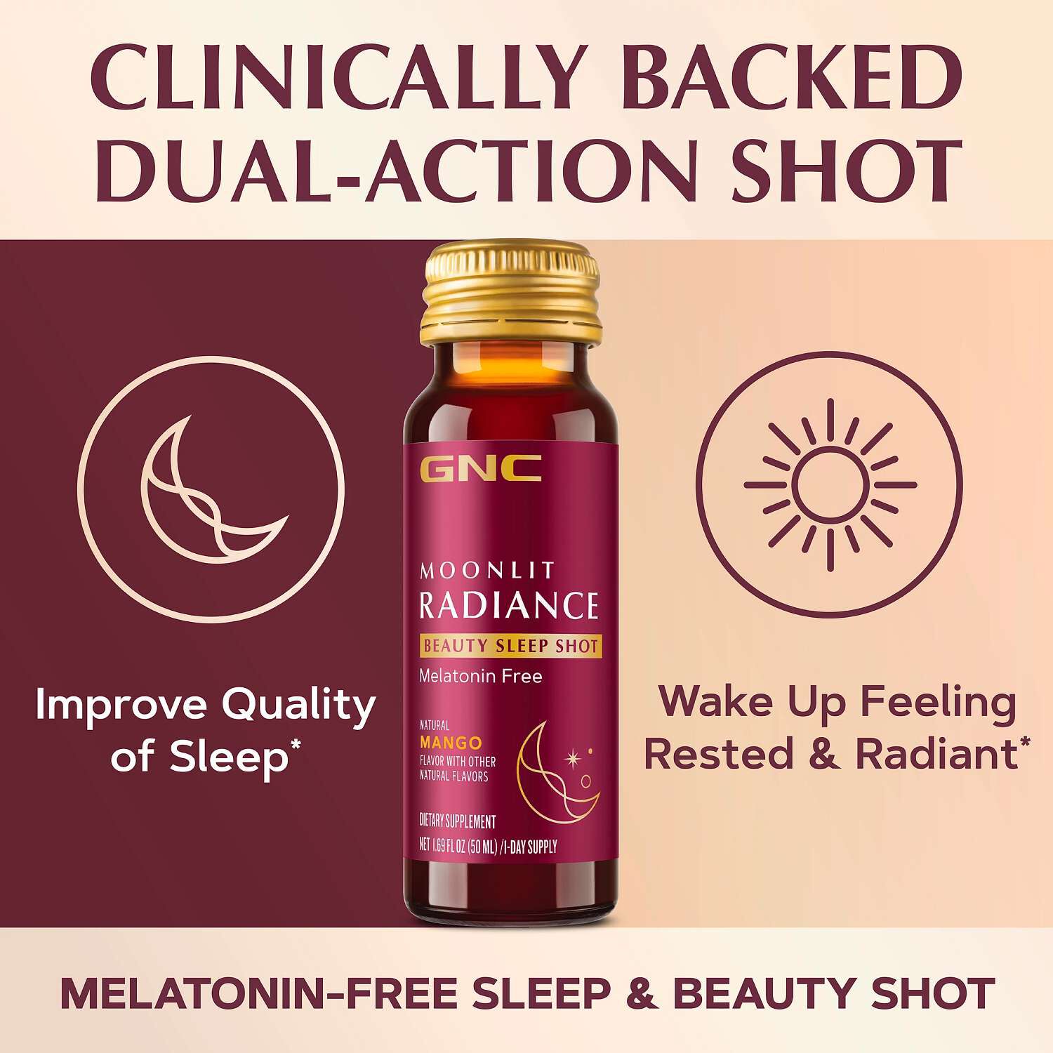 Moonlit Radiance Beauty Sleep Shot - Mango - 10 Bottles (10 Servings)  | GNC