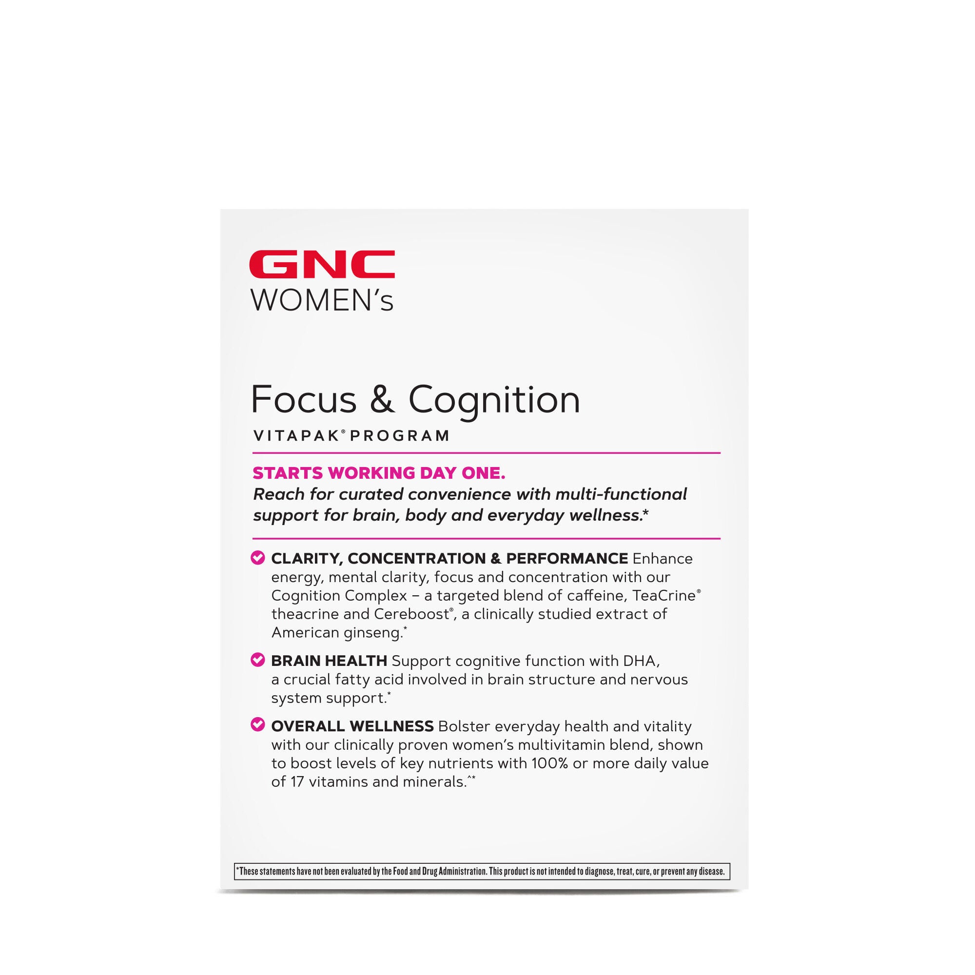 Focus &amp; Cognition Vitapak&reg; Program (1 Month Supply)  | GNC