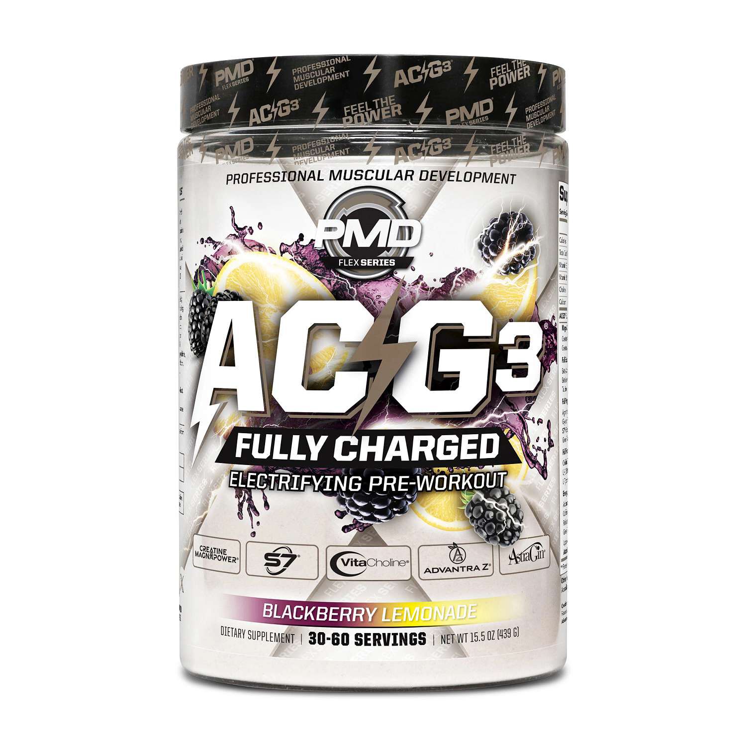 ACG3 Fully Charged Pre-Workout - Blackberry Lemonade (30 Servings)  | GNC