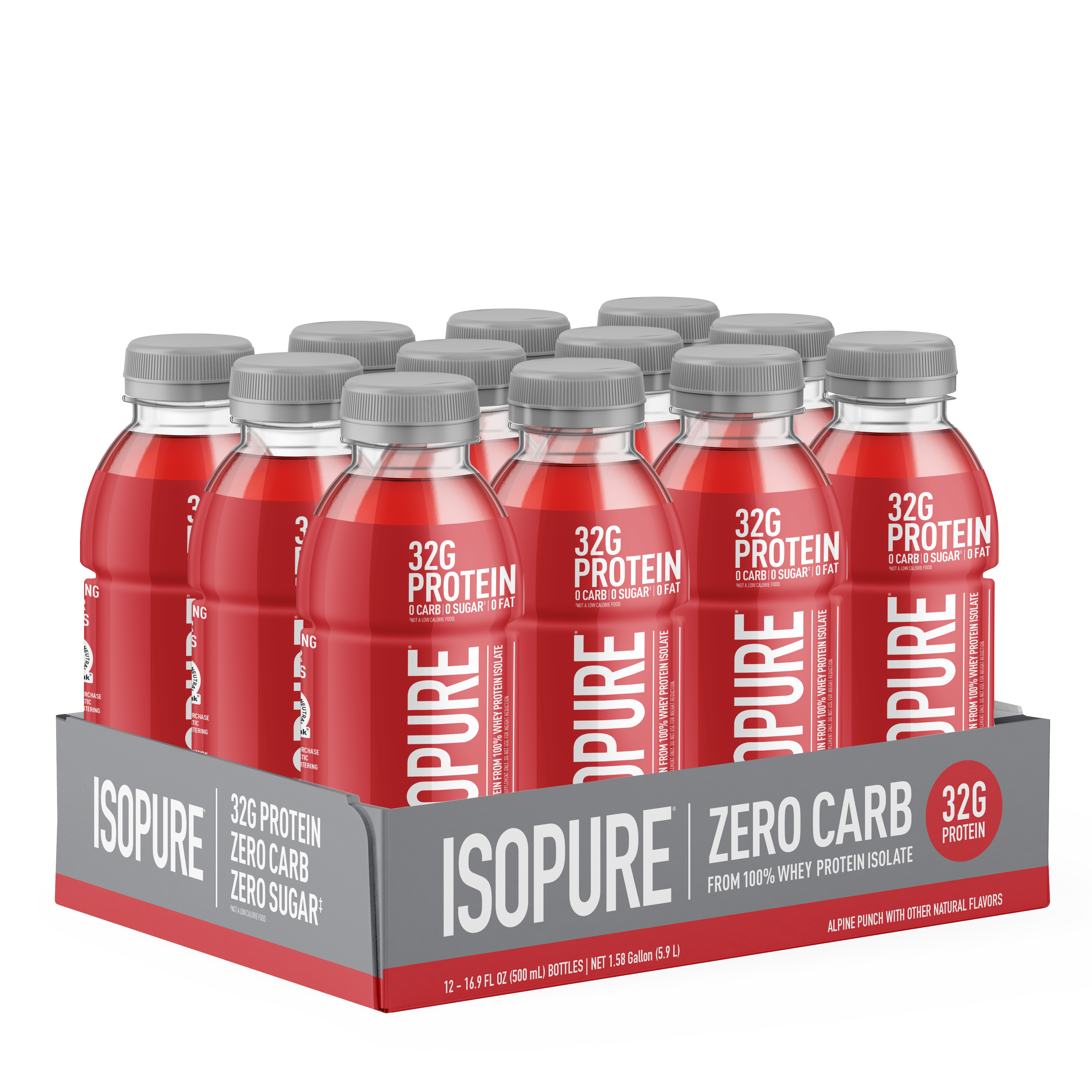 Isopure Protein Drink - Alpine Punch - 16.9Oz (12 Bottles)