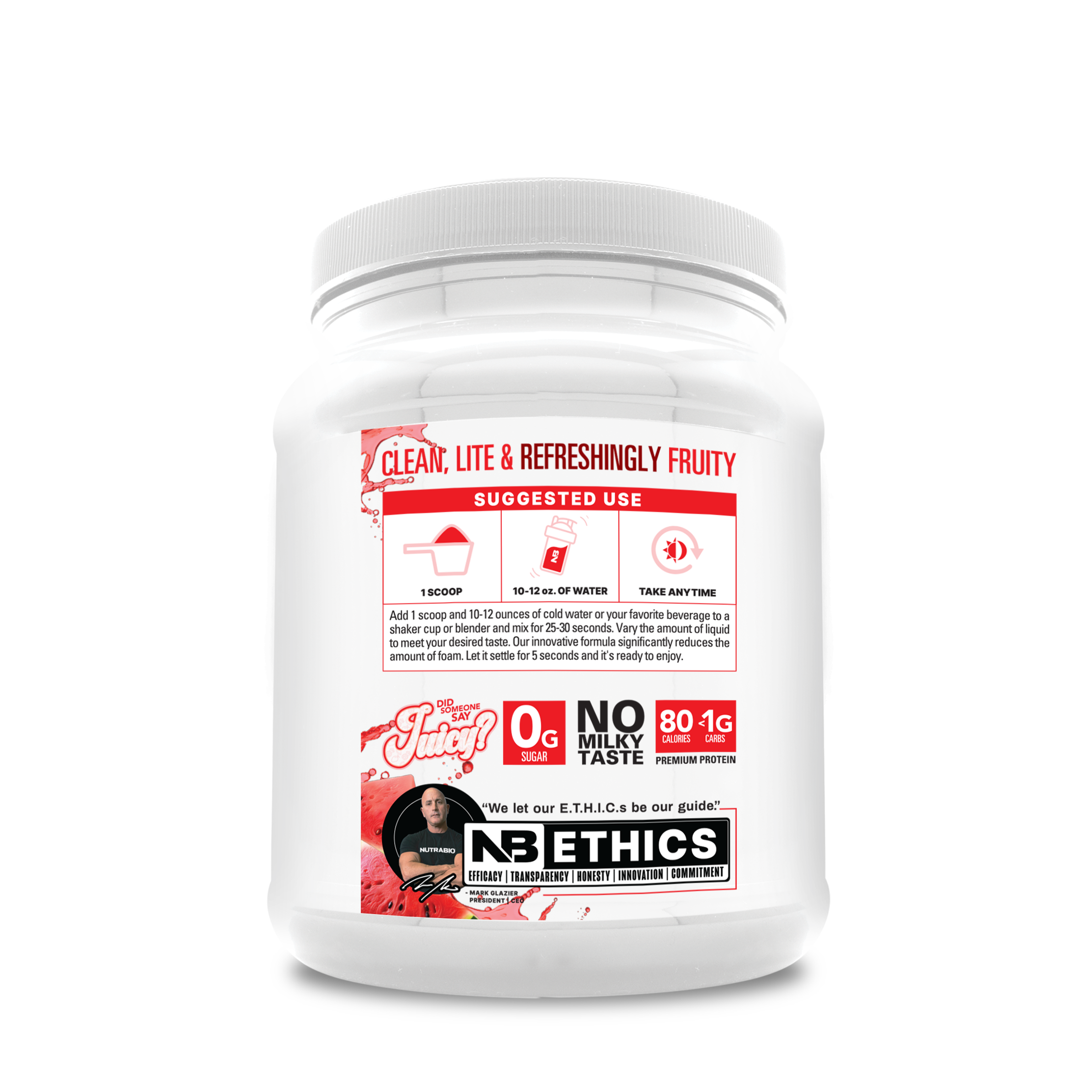 NutraBio® - Clear Whey Protein Isolate - Watermelon Breeze (20