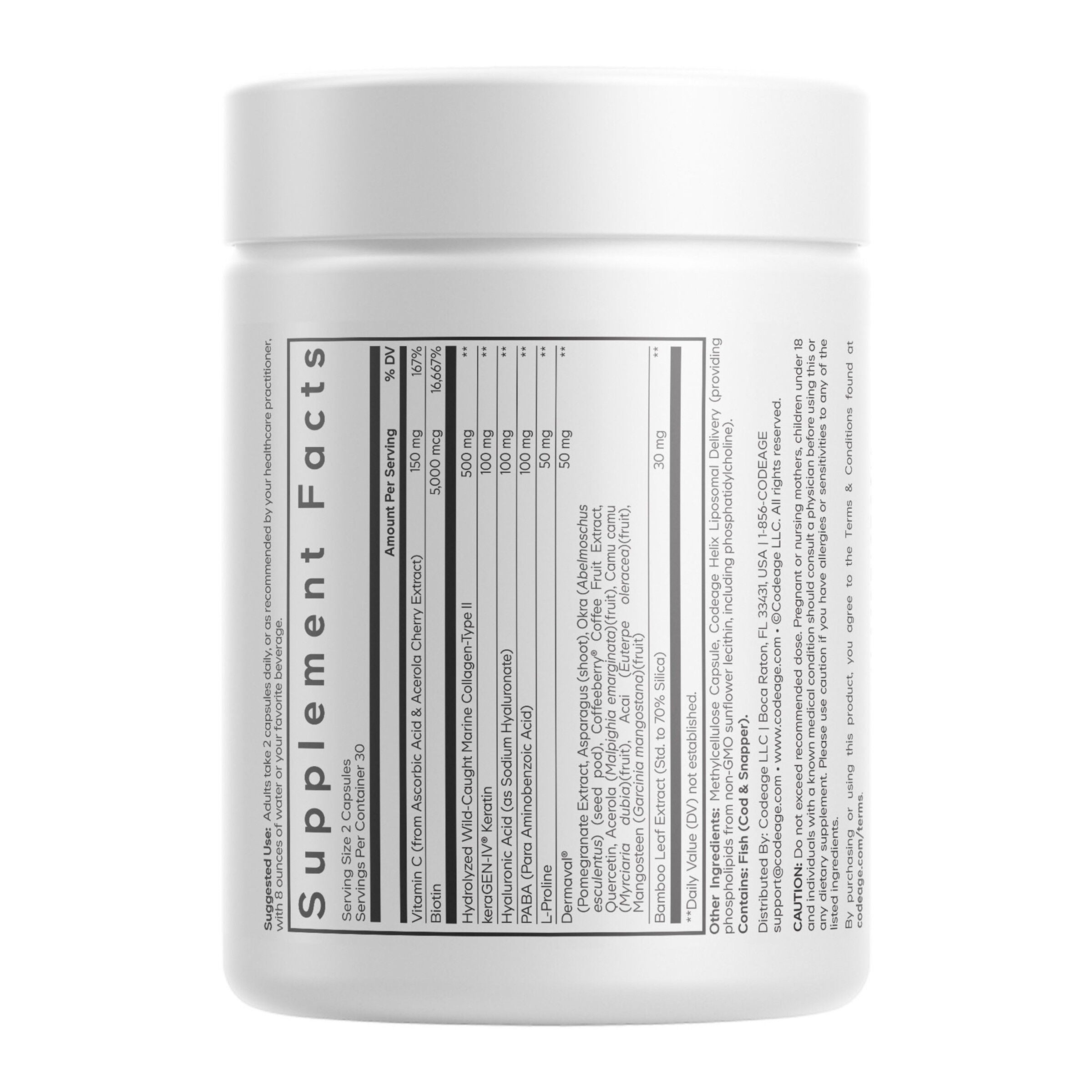 Hair Skin Nails Vitamins - Platinum - 60 Vegetable Capsules (30 Servings)
