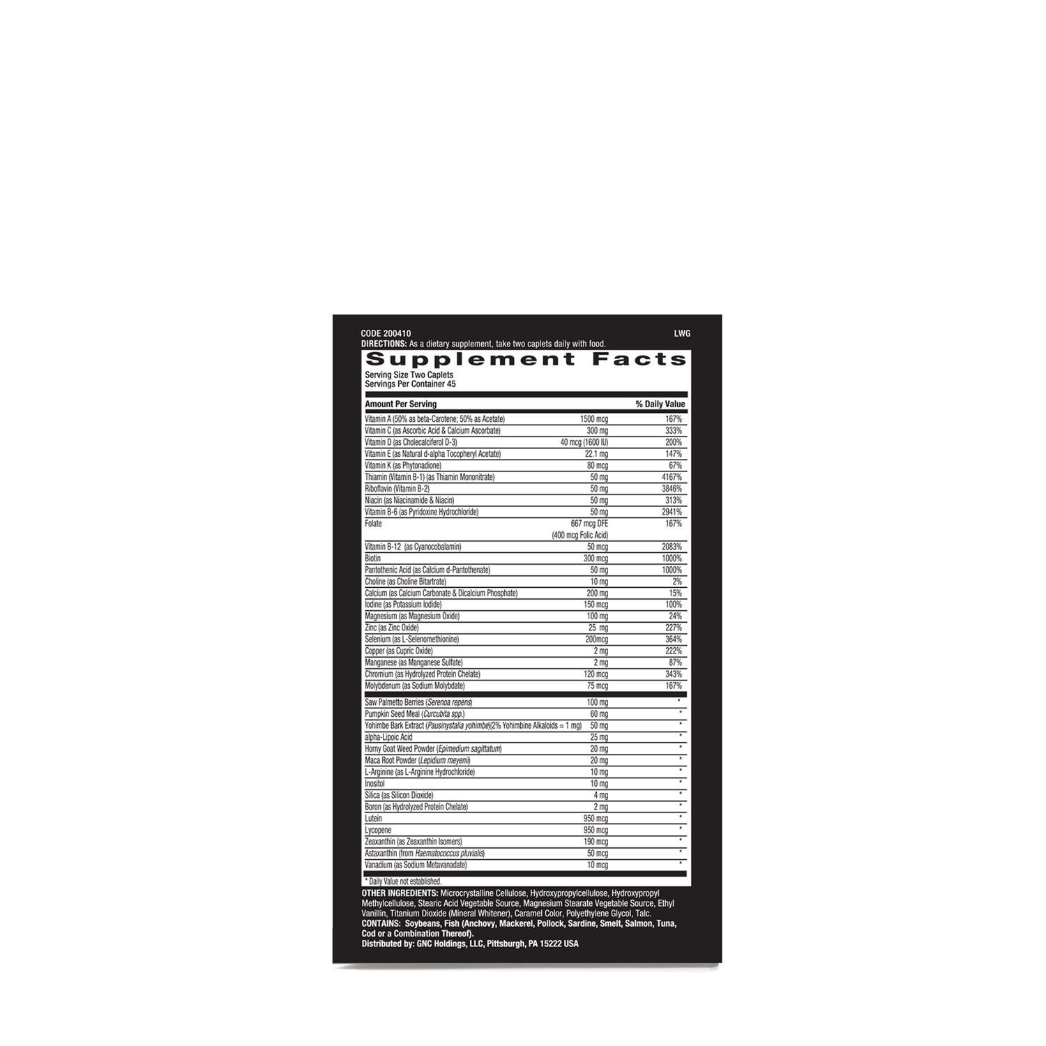 Prostate and Virility Multivitamin - 90 Caplets (45 Servings)  | GNC