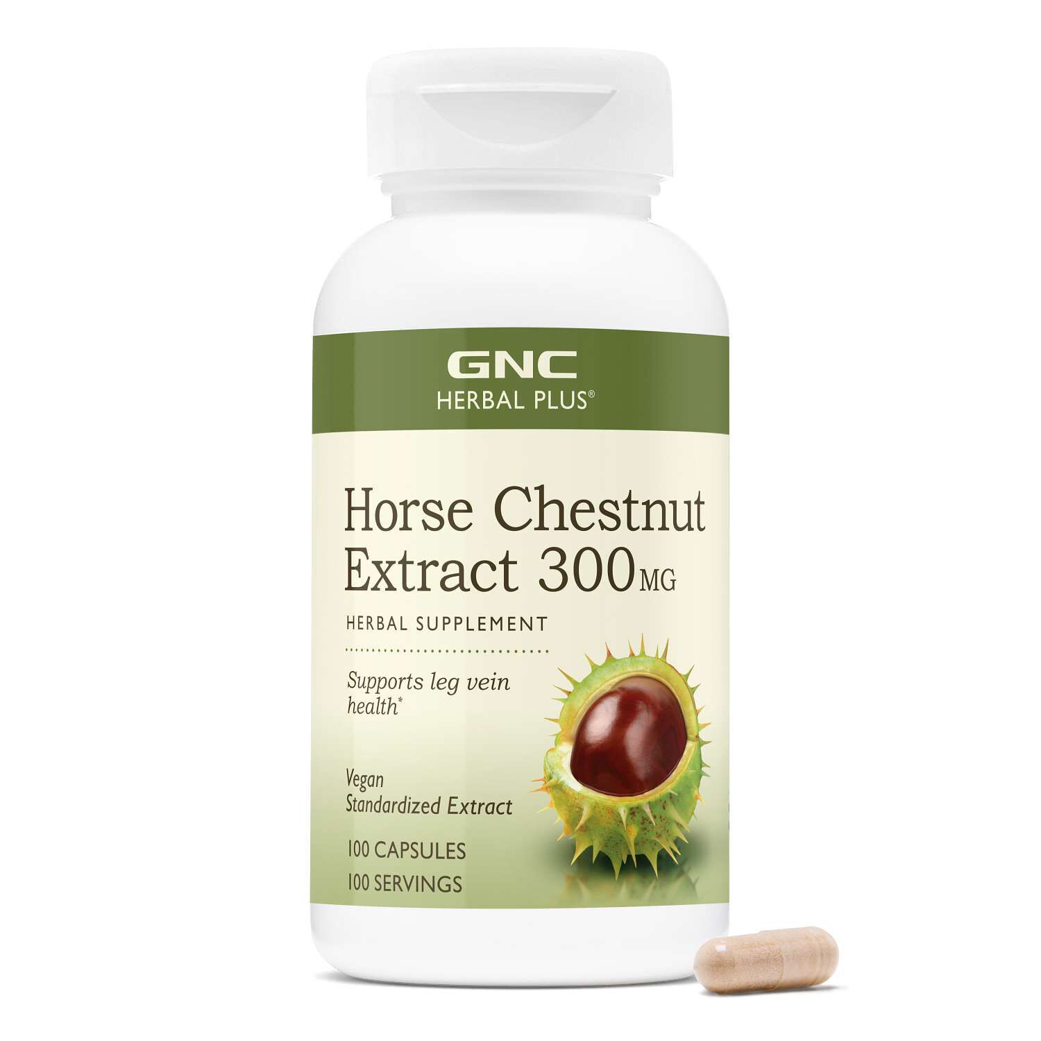 Horse Chestnut Extract 300mg - 100 Capsules (100 Servings)  | GNC