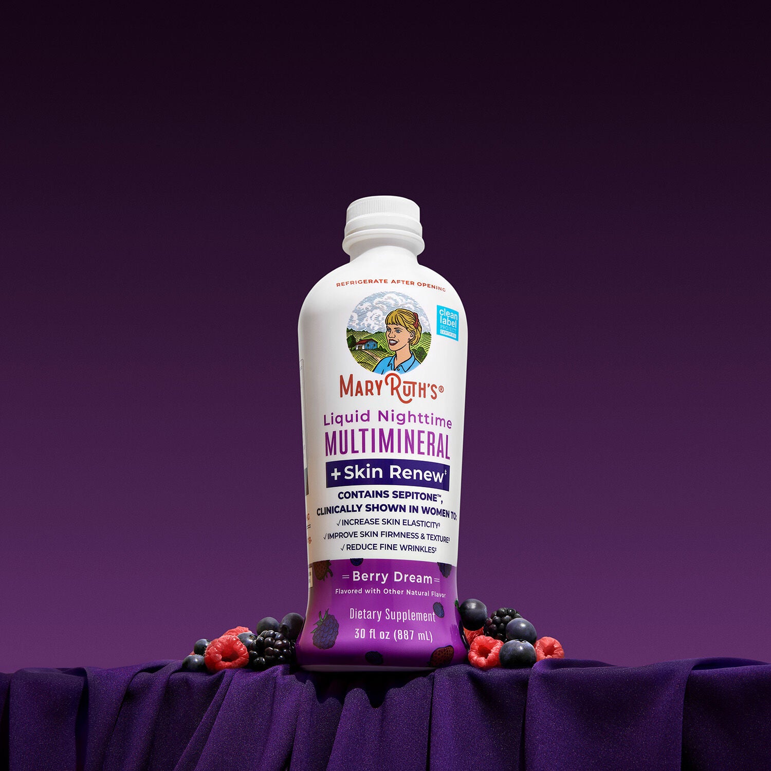 Liquid Nighttime Multimineral + Skin Renew - Berry Dream - 30 fl oz (30 Servings)