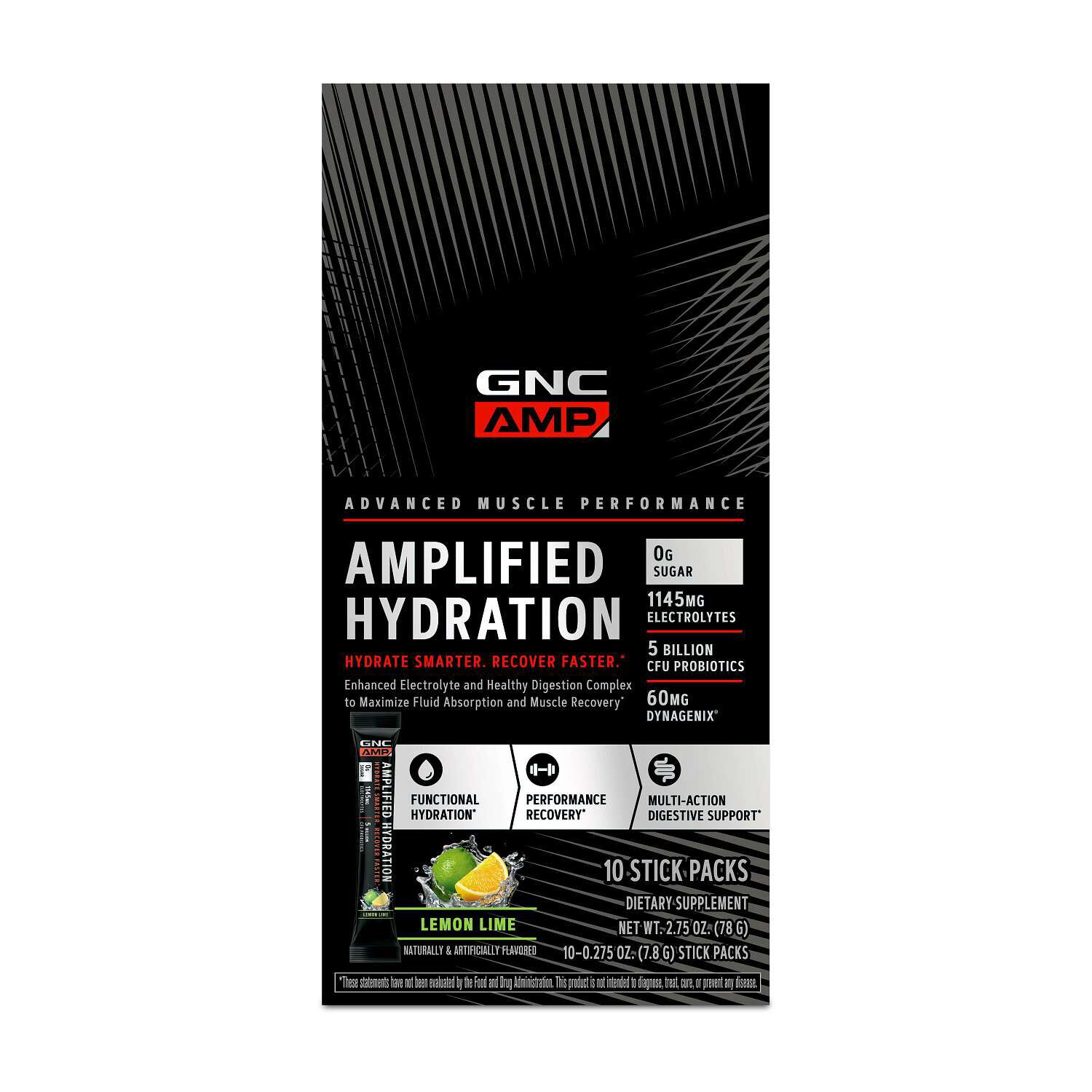Amplified Hydration - Lemon Lime (10 Stick Packs) Lemon Lime | GNC