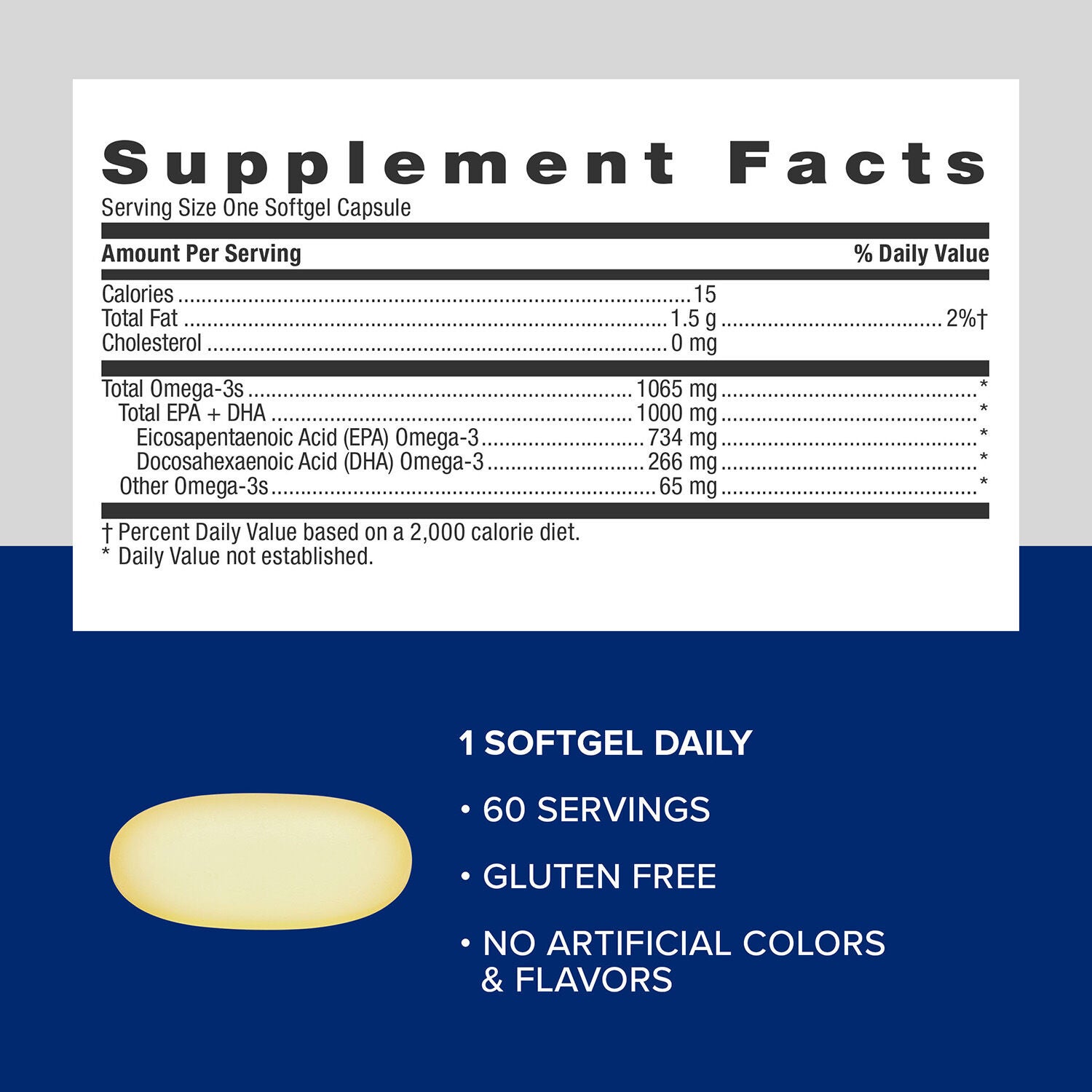 Triple Strength Fish Oil 1000mg - 60 Softgels (60 Servings)  | GNC