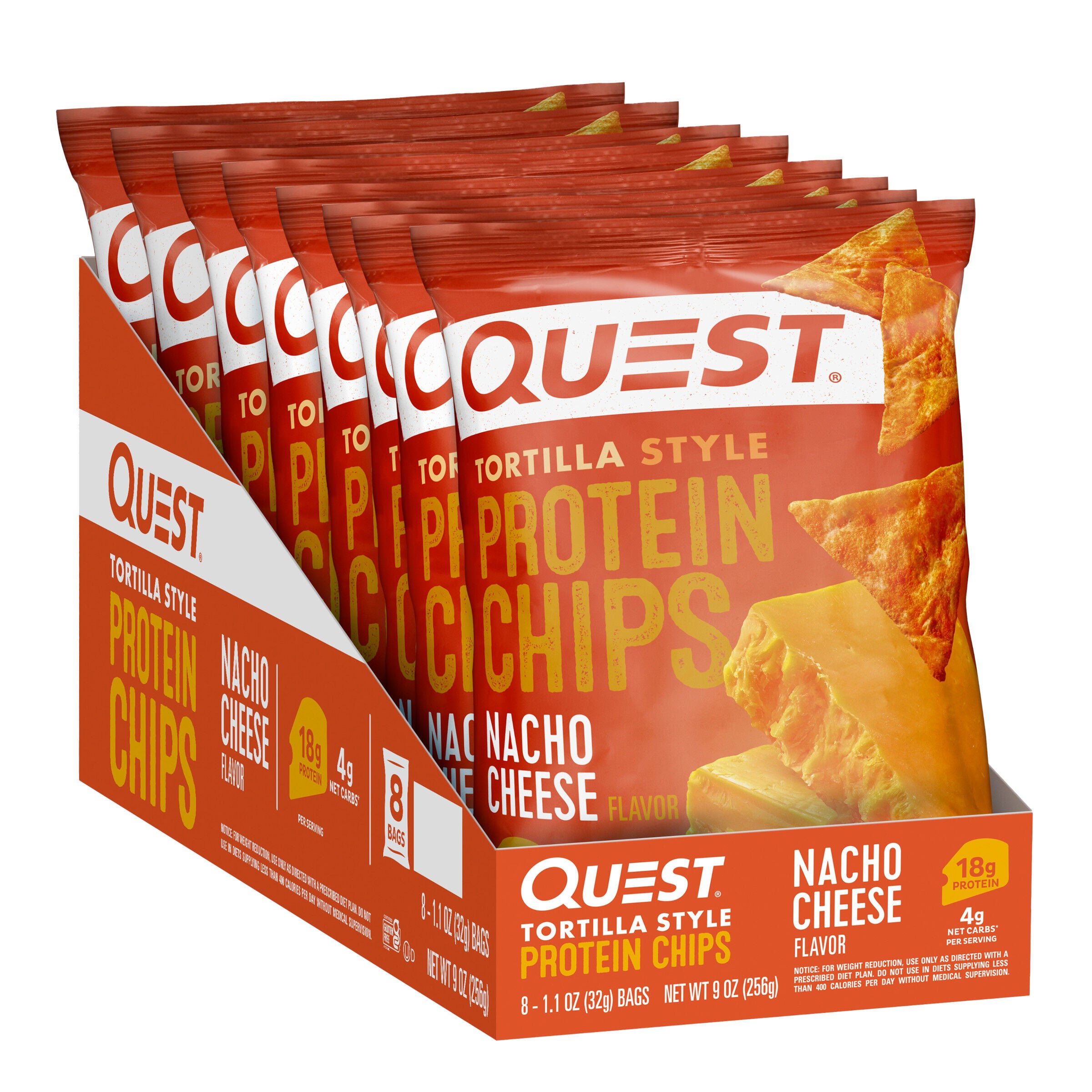 Tortilla Style Protein Chips - Nacho Cheese (8 Bags) Nacho Cheese | GNC