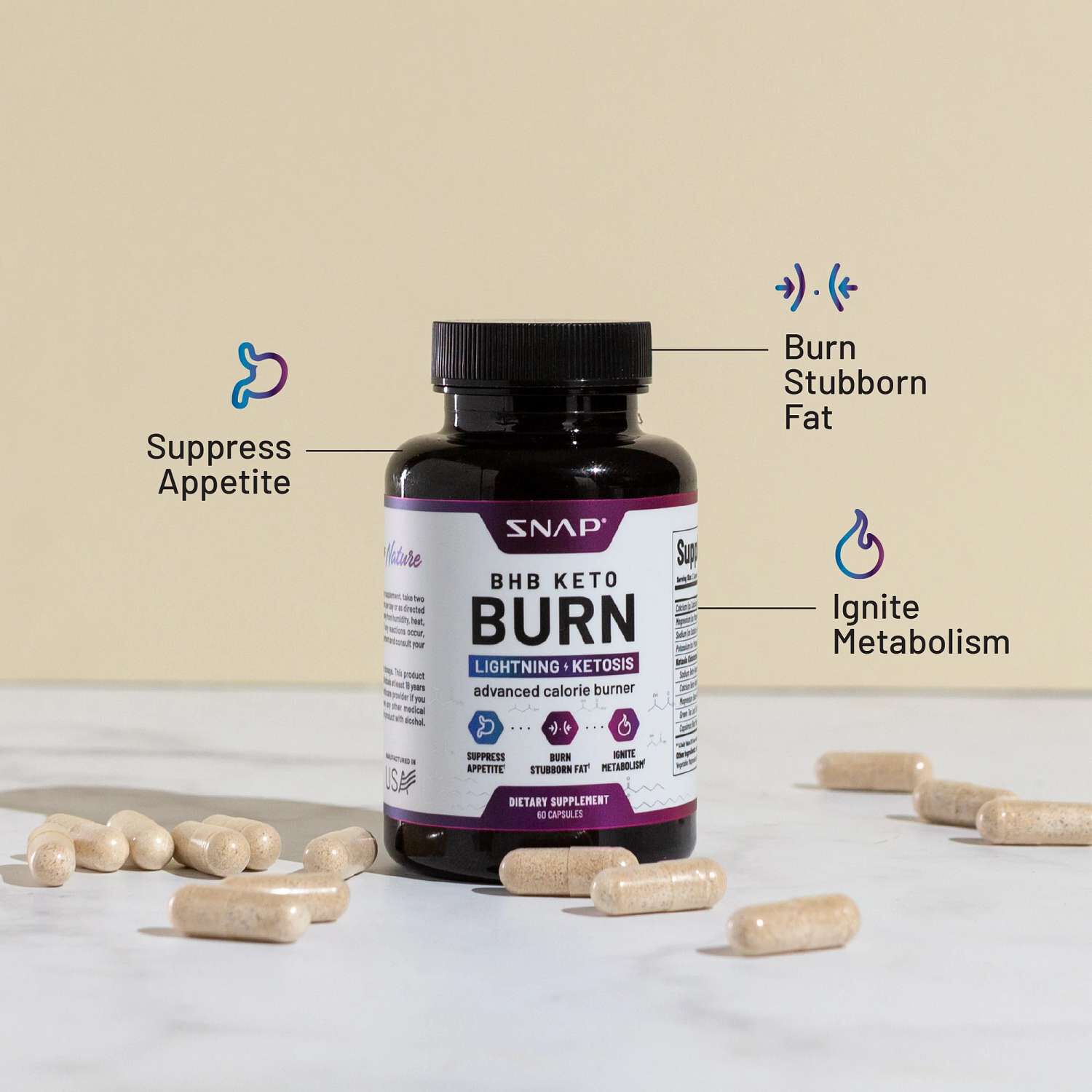 BHB Keto Burn Advanced Calorie Burner - 60 Capsules (30 Servings)
