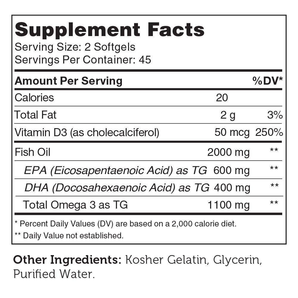 Omega 3 Platinum+D&trade; - 90 Softgels (45 Servings)  | GNC